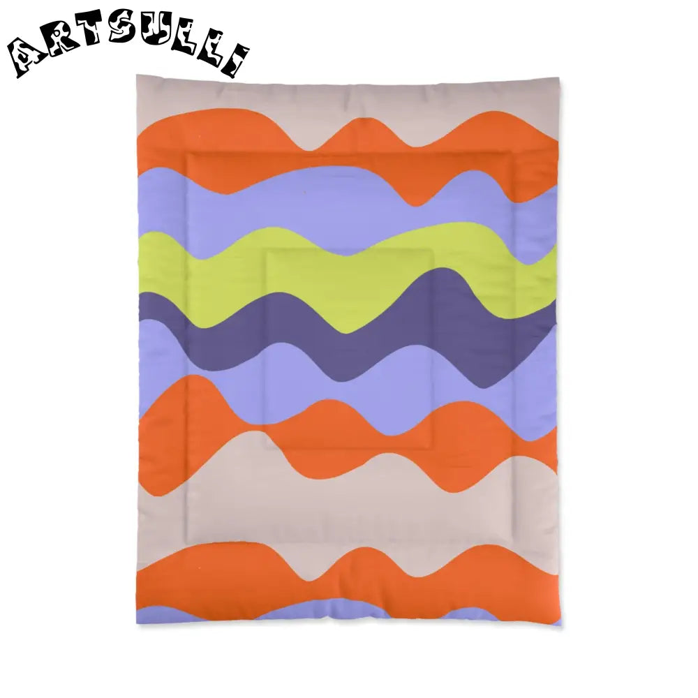JAKKOUTTHEBXX Waves Red and Blue Comforter JAKKOUTTHEBXX Artsulli