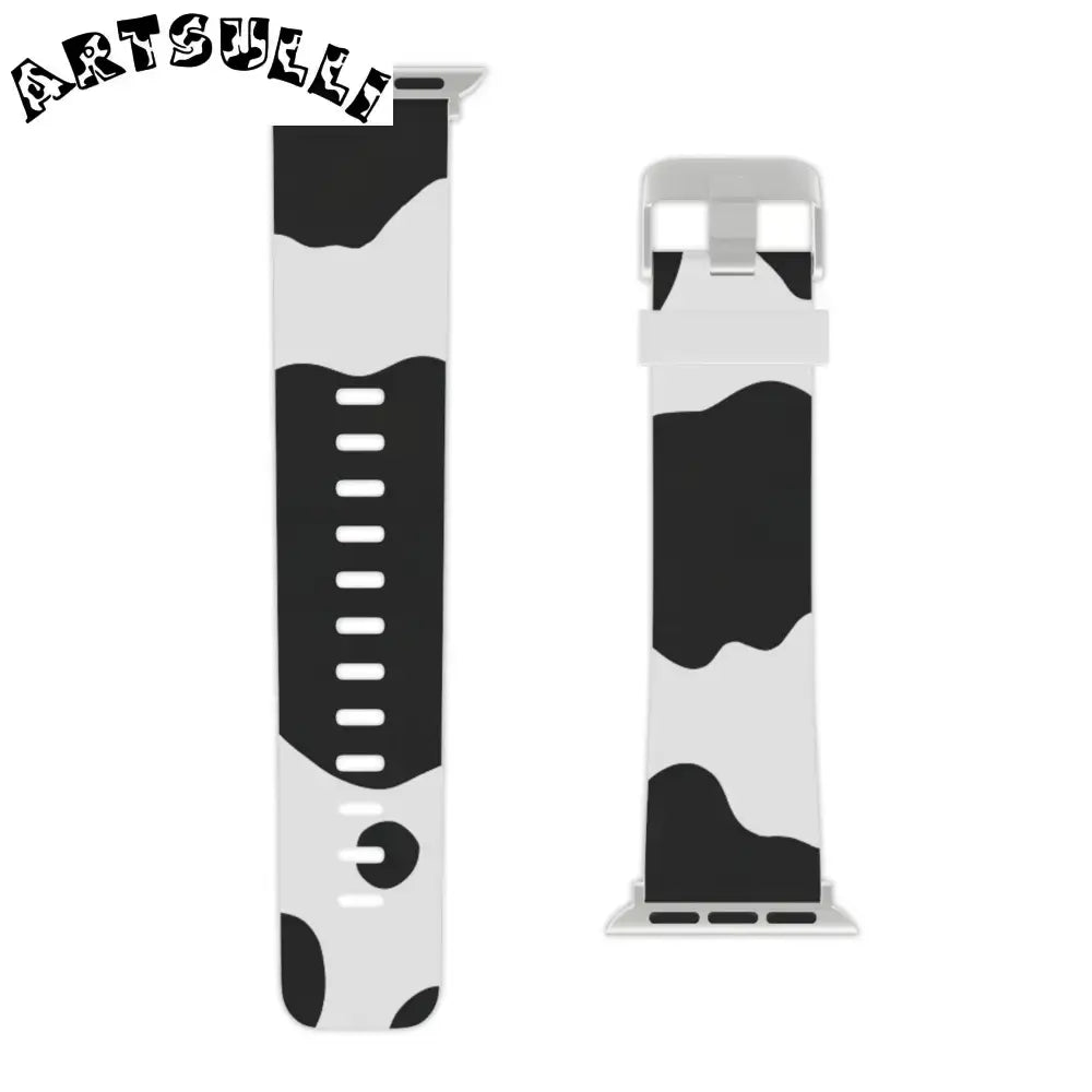 JAKKOUTTHEBXX Smartwatch Pair with White and Cow Print Apple Watch