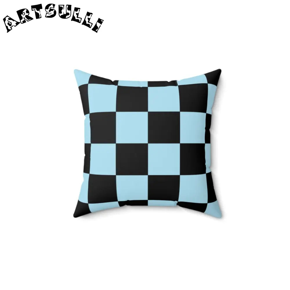 JAKKOUTTHEBXX Checkerboard Black and Blue Spun Polyester Square