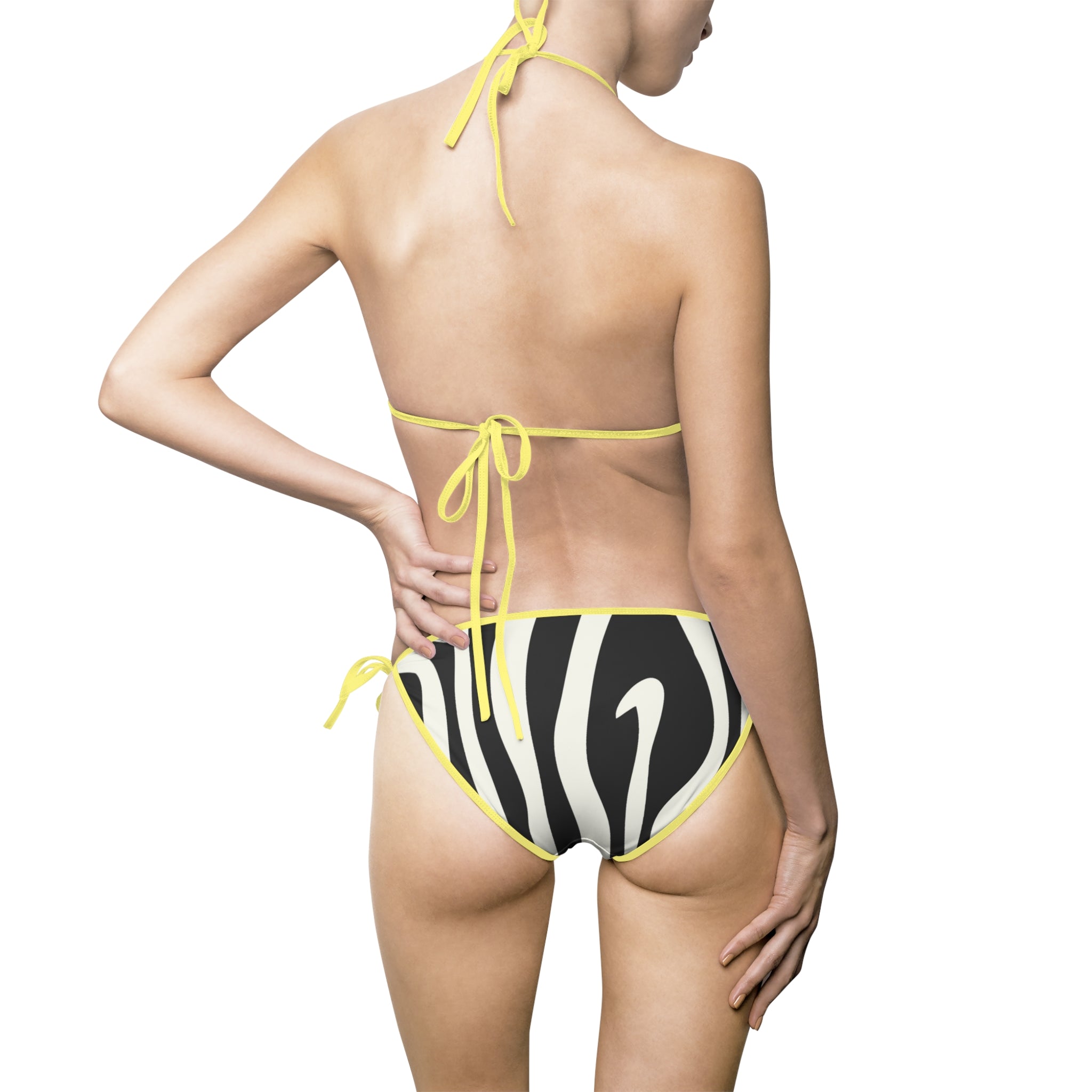 Melting Zebra Stripes Black and White Women's Bikini Swimsuit (AOP), Artsulli - Art is Long, Life is Short, All Over Prints, , , , , , , 