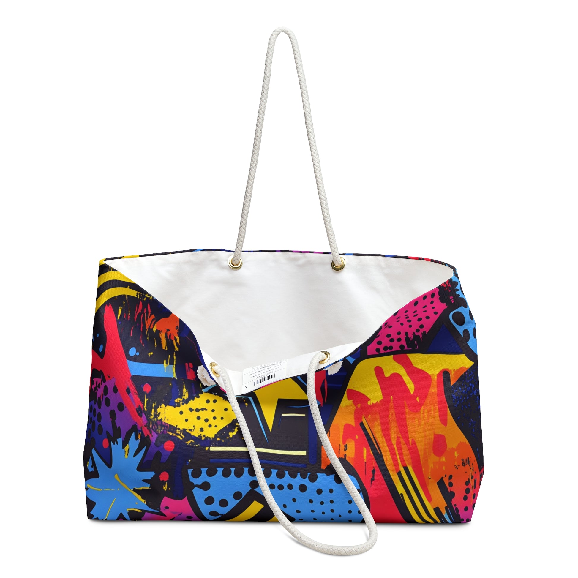 Retro Riot 80s Graffiti Stars Weekender Bag, Artsulli - Art is Long, Life is Short, Bags, , , , , , , 