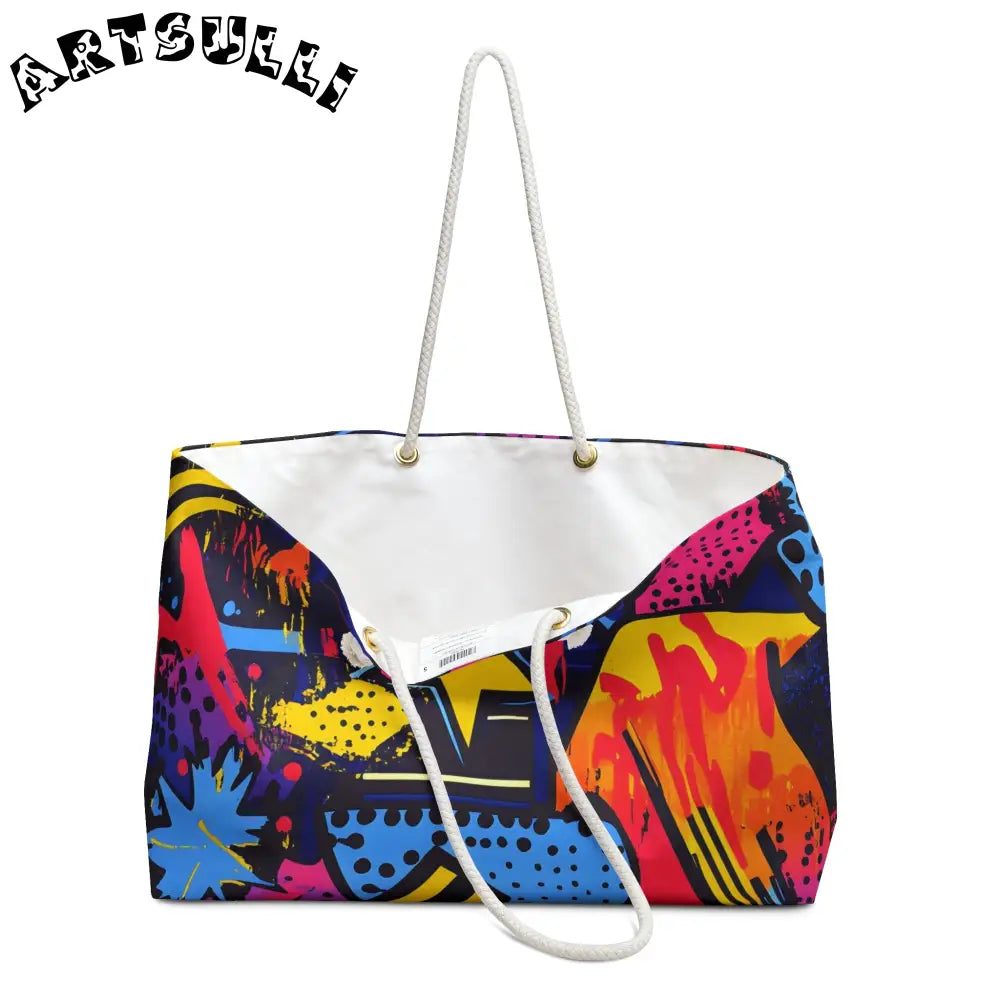 JAKKOUTTHEBXX Retro Riot 80s Graffiti Stars Weekender Bag