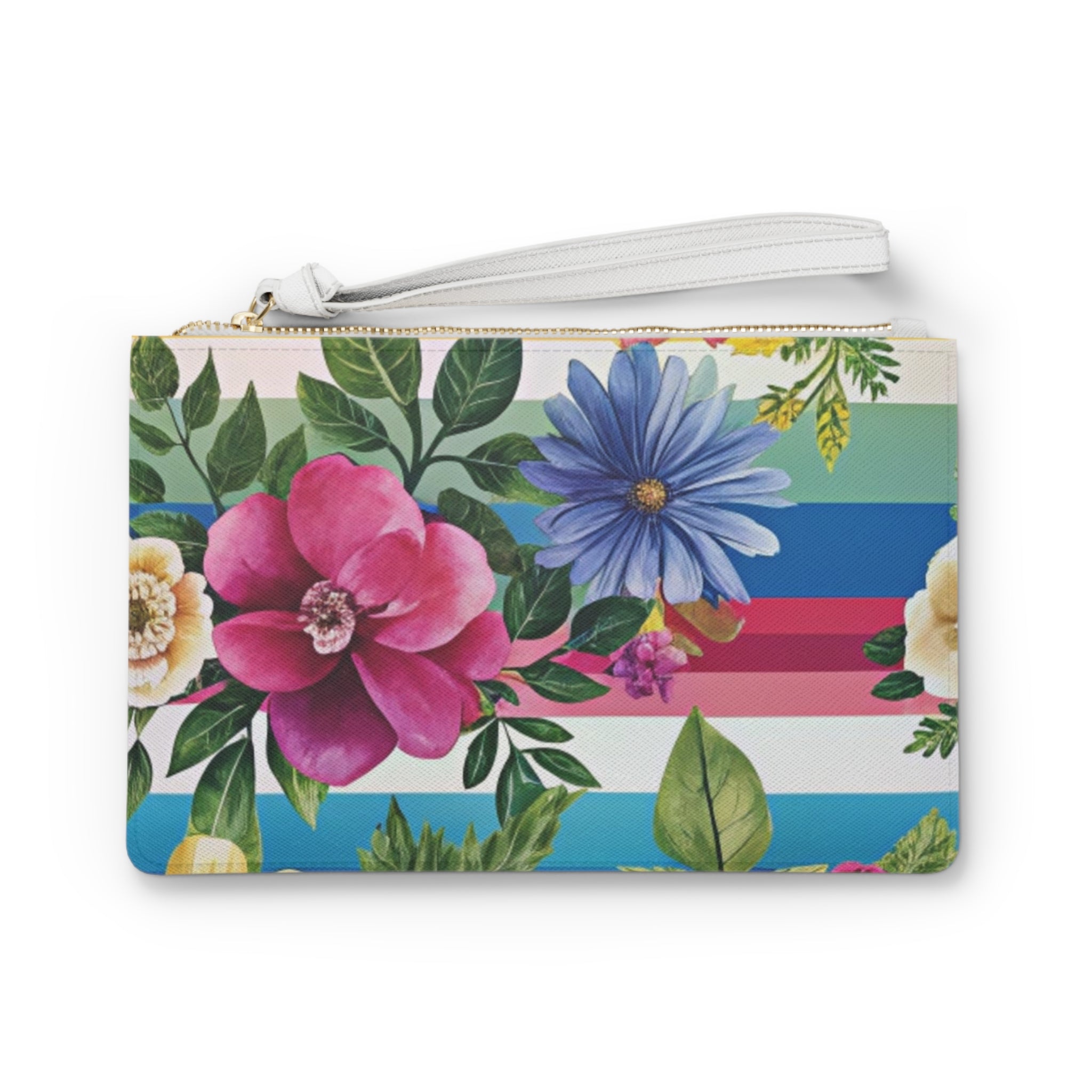 Floral Stripe 4K Clutch Bag, Artsulli - Art is Long, Life is Short, Bags, Size, One size, , , , , 17110256405313673447
