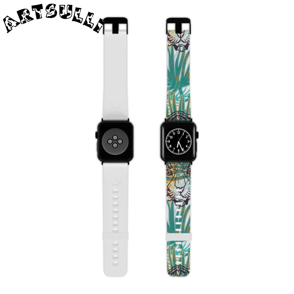 JAKKOUTTHEBXX Tropical Jungle Tigers Brown and Green Watch Band