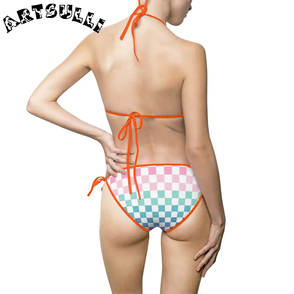 JAKKOUTTHEBXX Vaporwave Rainbow Checkerboard Multi-Color Women’s