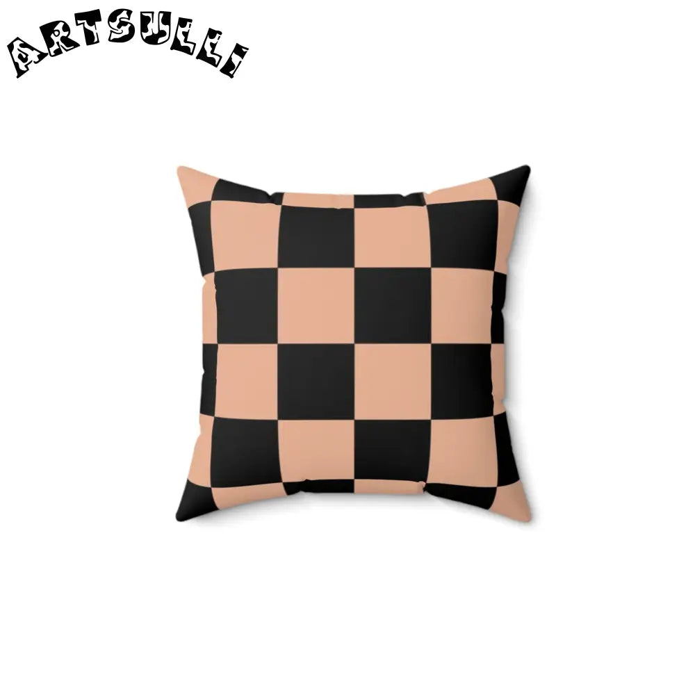 JAKKOUTTHEBXX Checkerboard Soft Orange and Black Spun Polyester