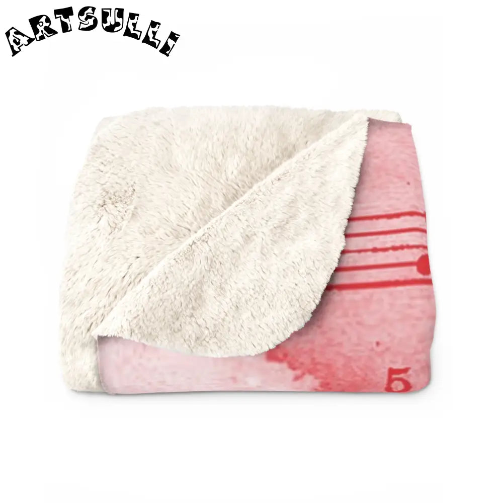 JAKKOUTTHEBXX Pink Watercolor Sheet Music Fleece Blanket 2025