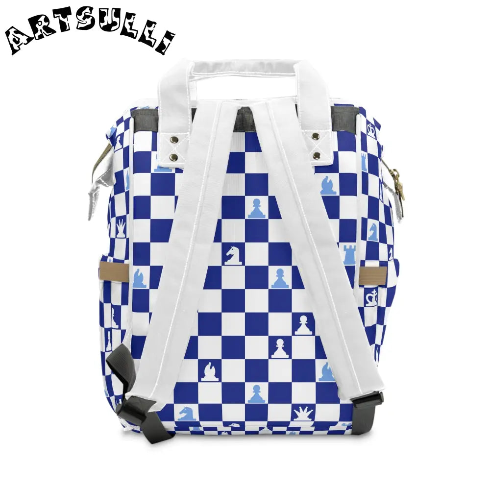 JAKKOUTTHEBXX Chess Pattern Diaper Backpack with Pocket Displays 2025