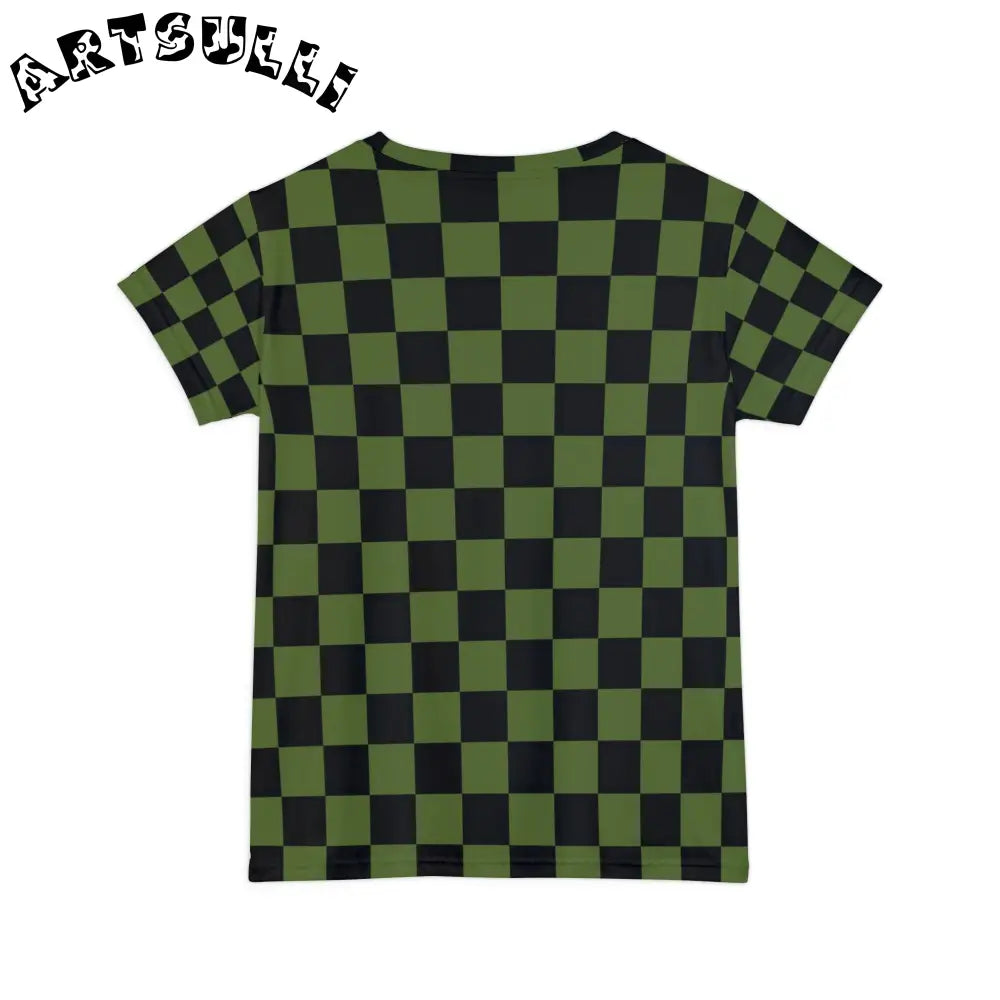 JAKKOUTTHEBXX Checkerboard Olive Green and Black Women’s Short