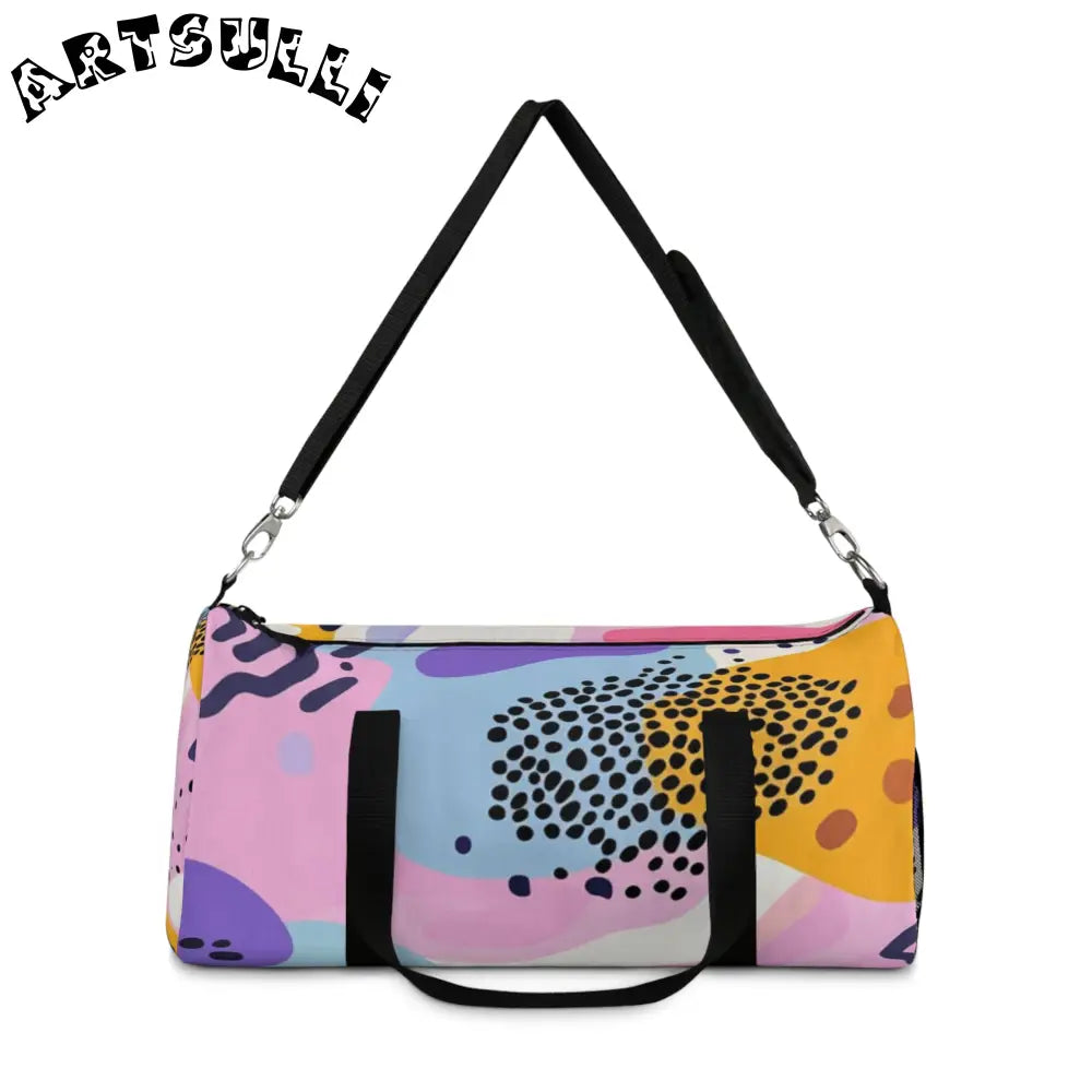 JAKKOUTTHEBXX Colorful Abstract Dots and Shapes Duffel Bag
