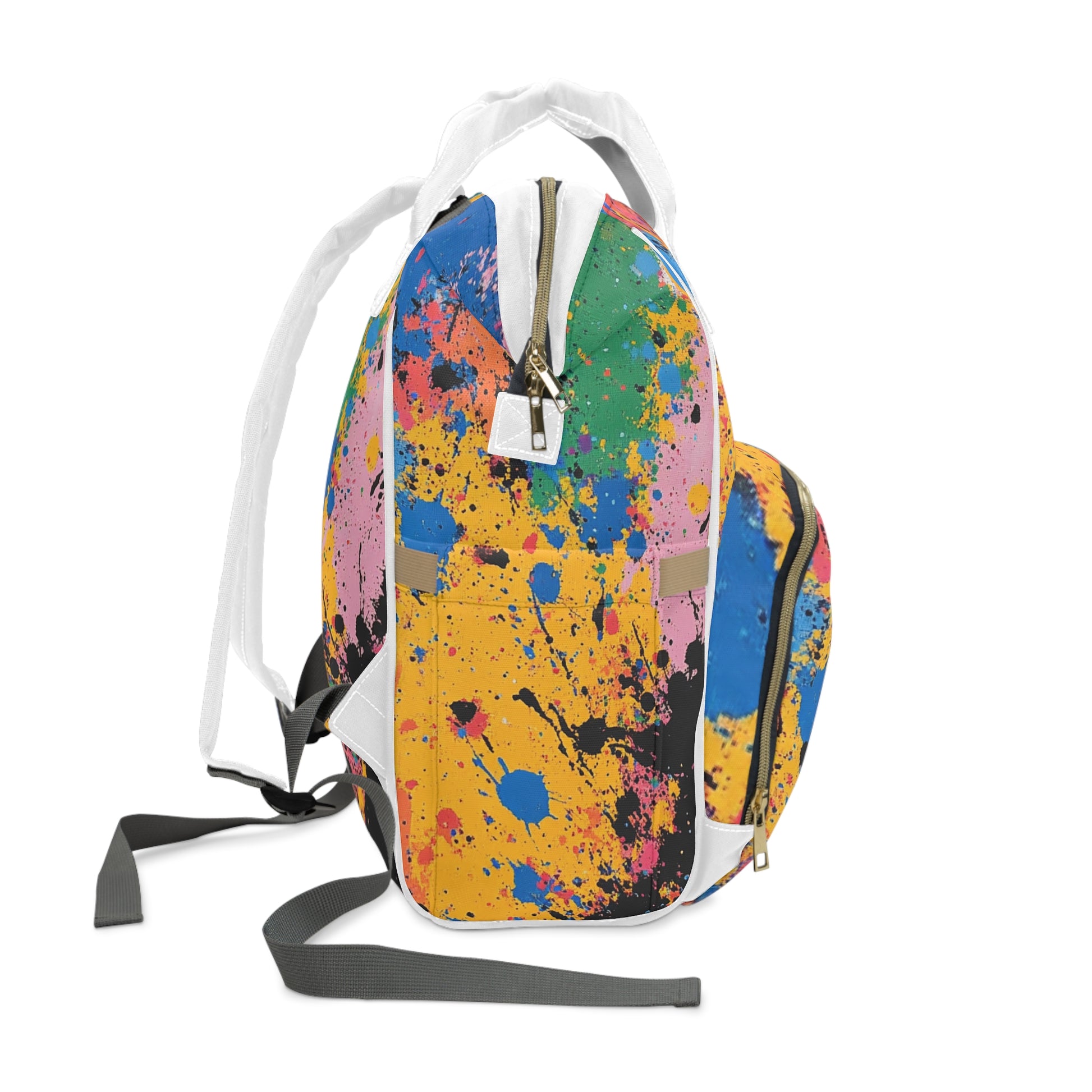 The Colors Of Paint Splatter Multifunctional Diaper Backpack, Artsulli - Art is Long, Life is Short, Bags, , , , , , , 