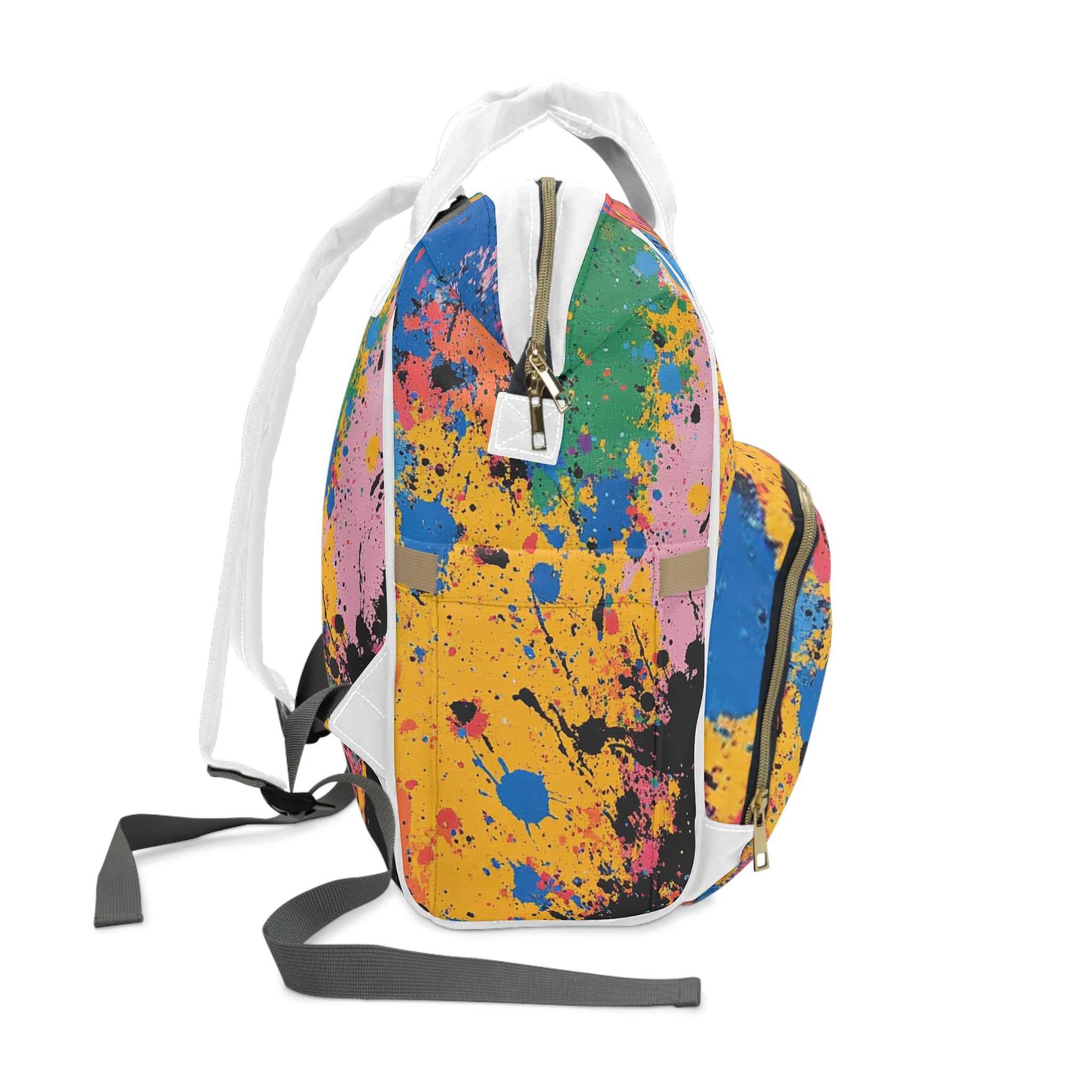 The Colors Of Paint Splatter Multifunctional Diaper Backpack, Artsulli - Art is Long, Life is Short, Bags, , , , , , , 