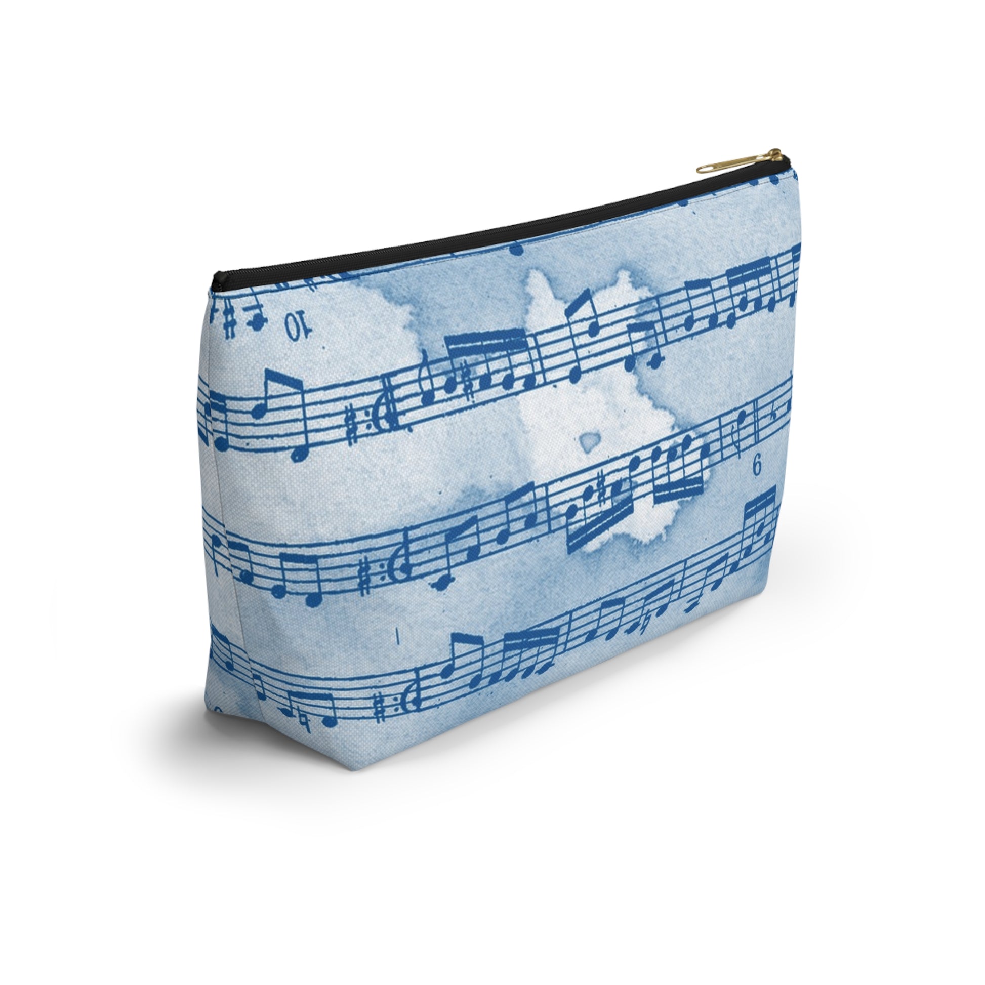Drip Spill Type Beat Sheet Music Blue Accessory Pouch w T-bottom, Artsulli - Art is Long, Life is Short, Bags, , , , , , , 