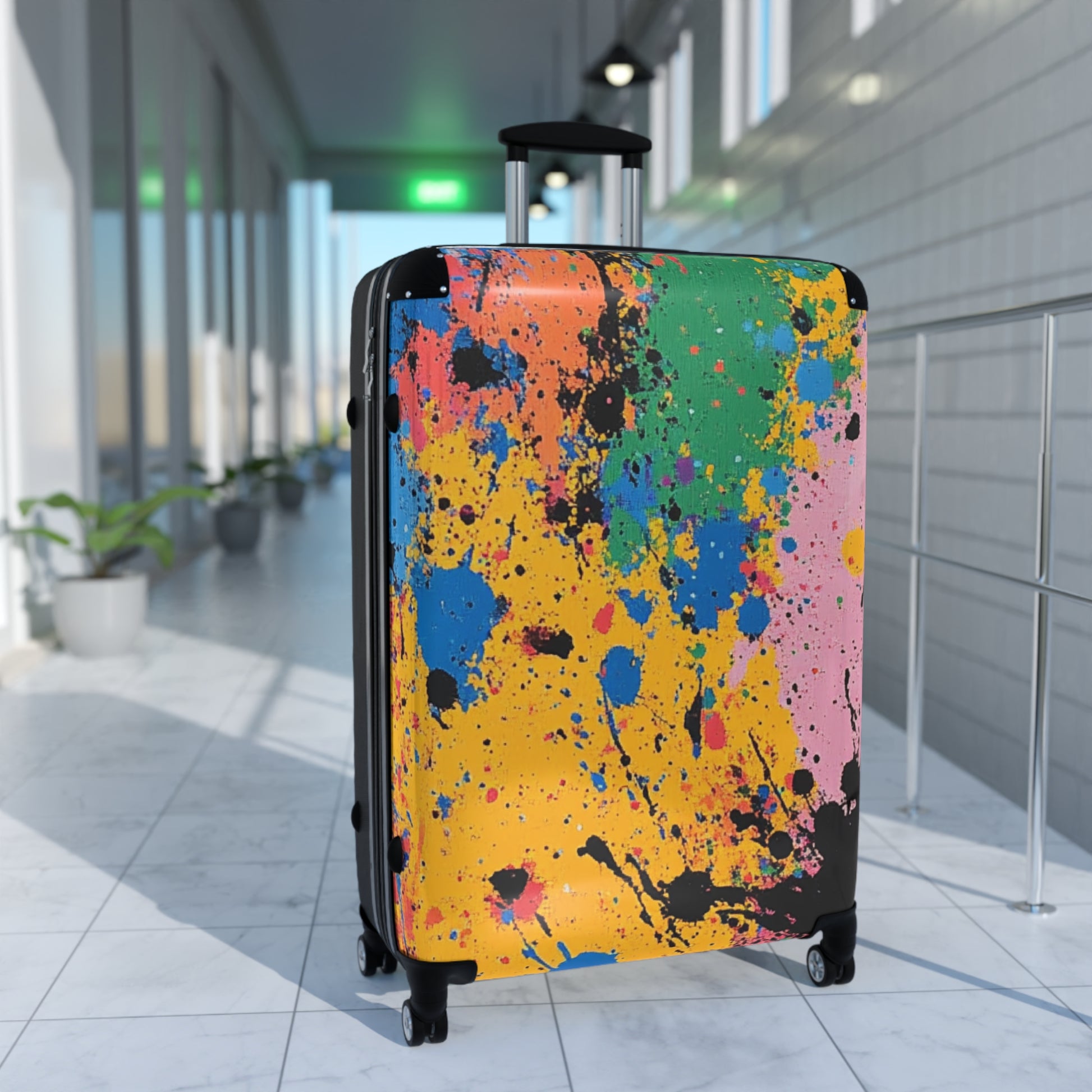 The Colors Of Paint Splatter Suitcase, Artsulli - Art is Long, Life is Short, Bags, , , , , , , 