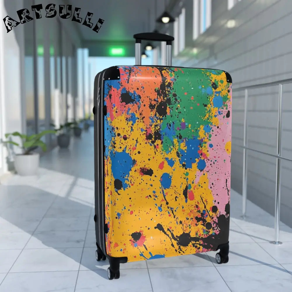 JAKKOUTTHEBXX The Colors Of Paint Splatter Suitcase JAKKOUTTHEBXX
