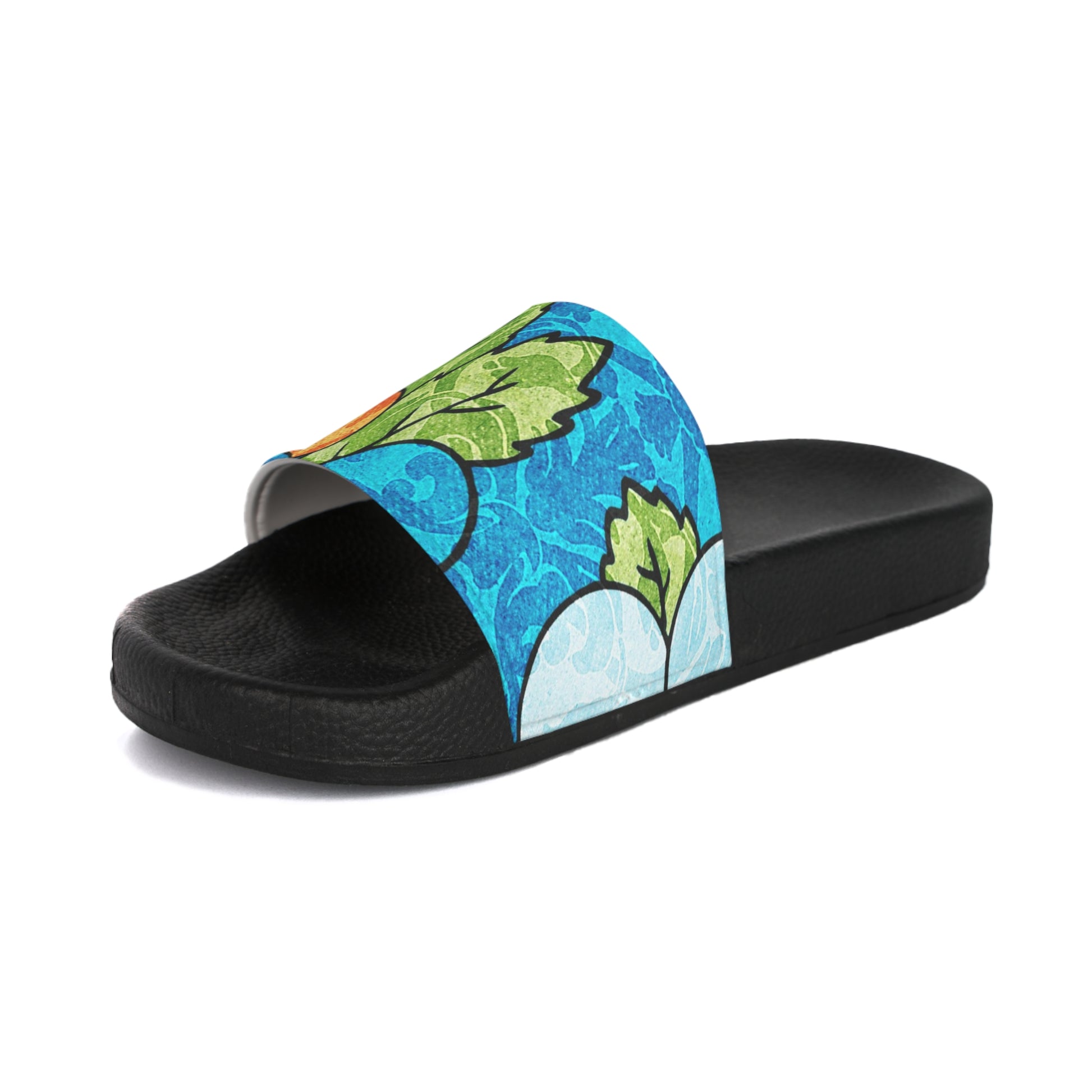 Blue Orange Groovy Men's Slide Sandals, Artsulli - Art is Long, Life is Short, Shoes, , , , , , , 