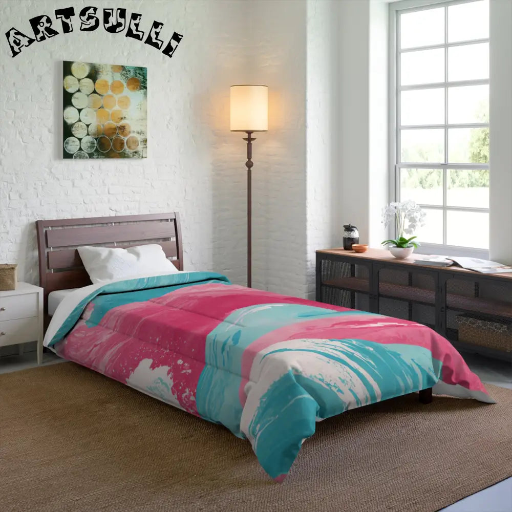 JAKKOUTTHEBXX The Great Pastelwave Pink and Blue Comforter
