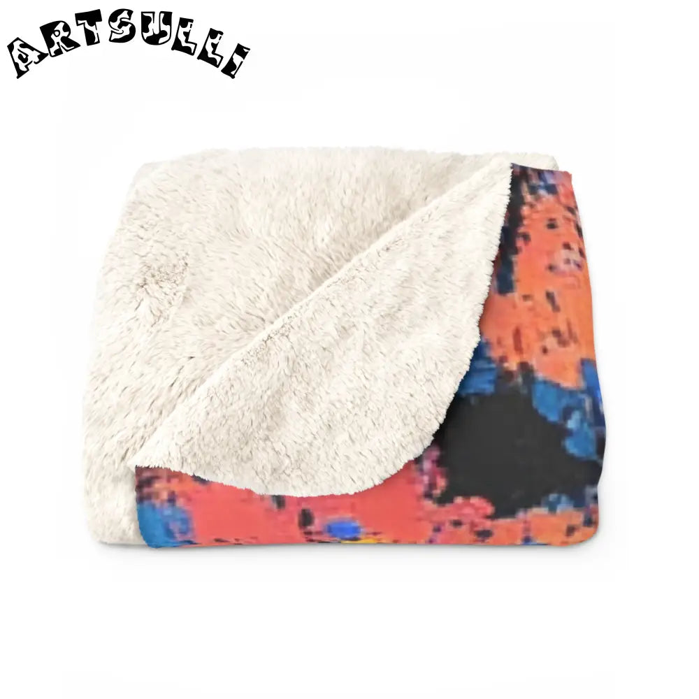 JAKKOUTTHEBXX The Colors Of Paint Splatter Sherpa Fleece Blanket