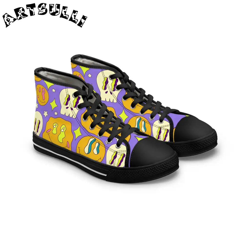 JAKKOUTTHEBXX Crystallic Smiley Dayglo Women’s High Top Sneakers