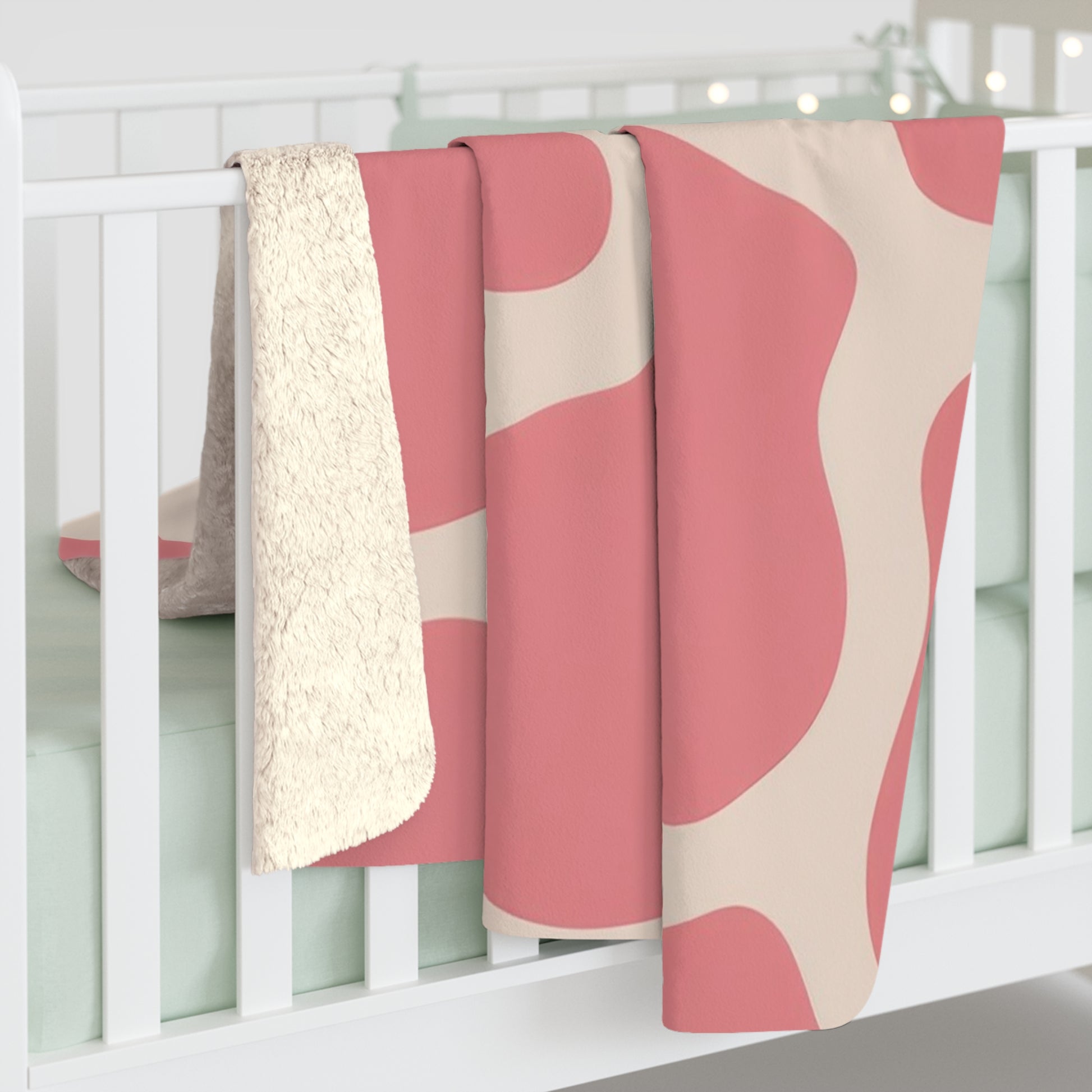 Pink and White Animal Print Sherpa Fleece Blanket, Artsulli - Art is Long, Life is Short, Home Decor, , , , , , , 