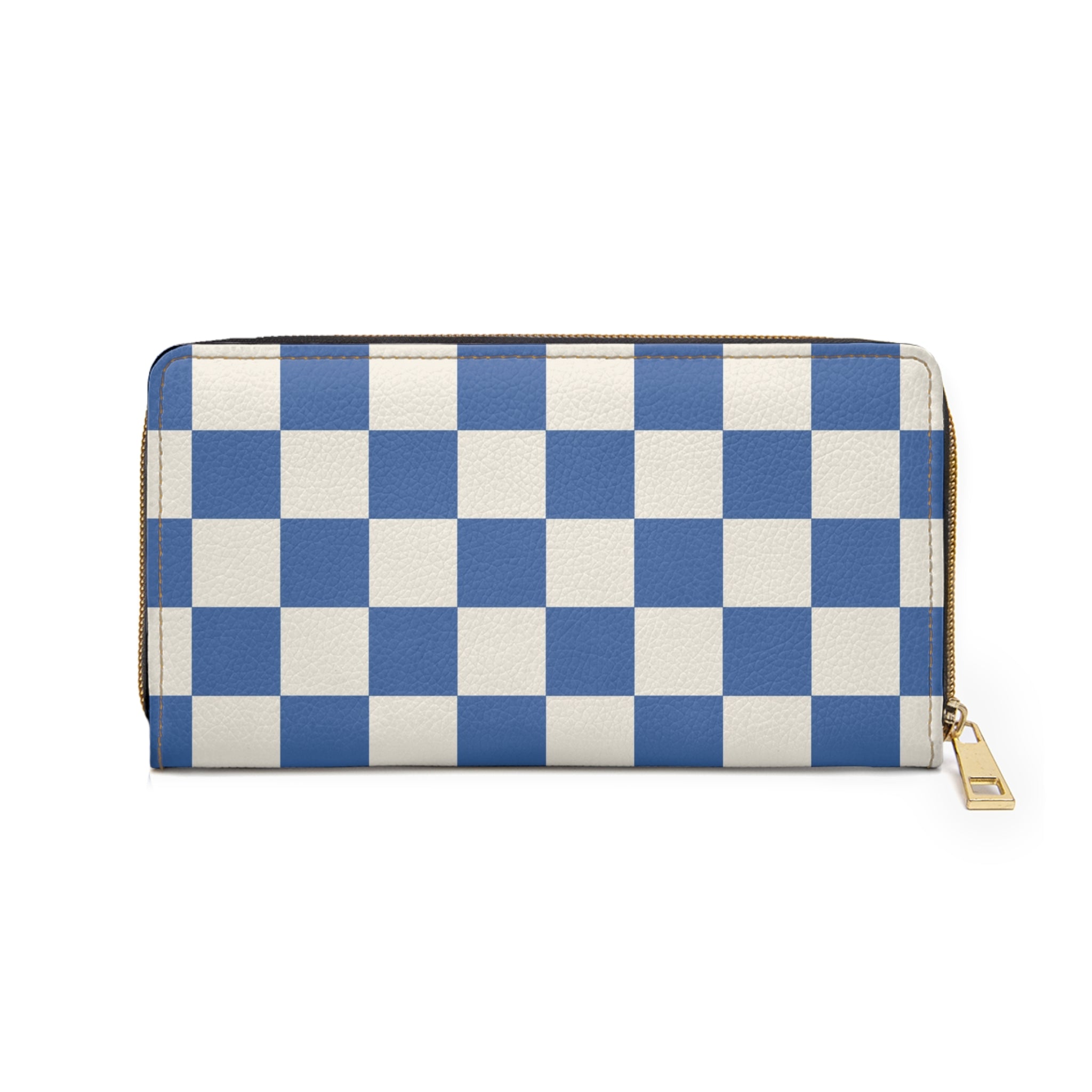 Checkerboard II Blue Zipper Wallet, Artsulli - Art is Long, Life is Short, Accessories, , , , , , , 