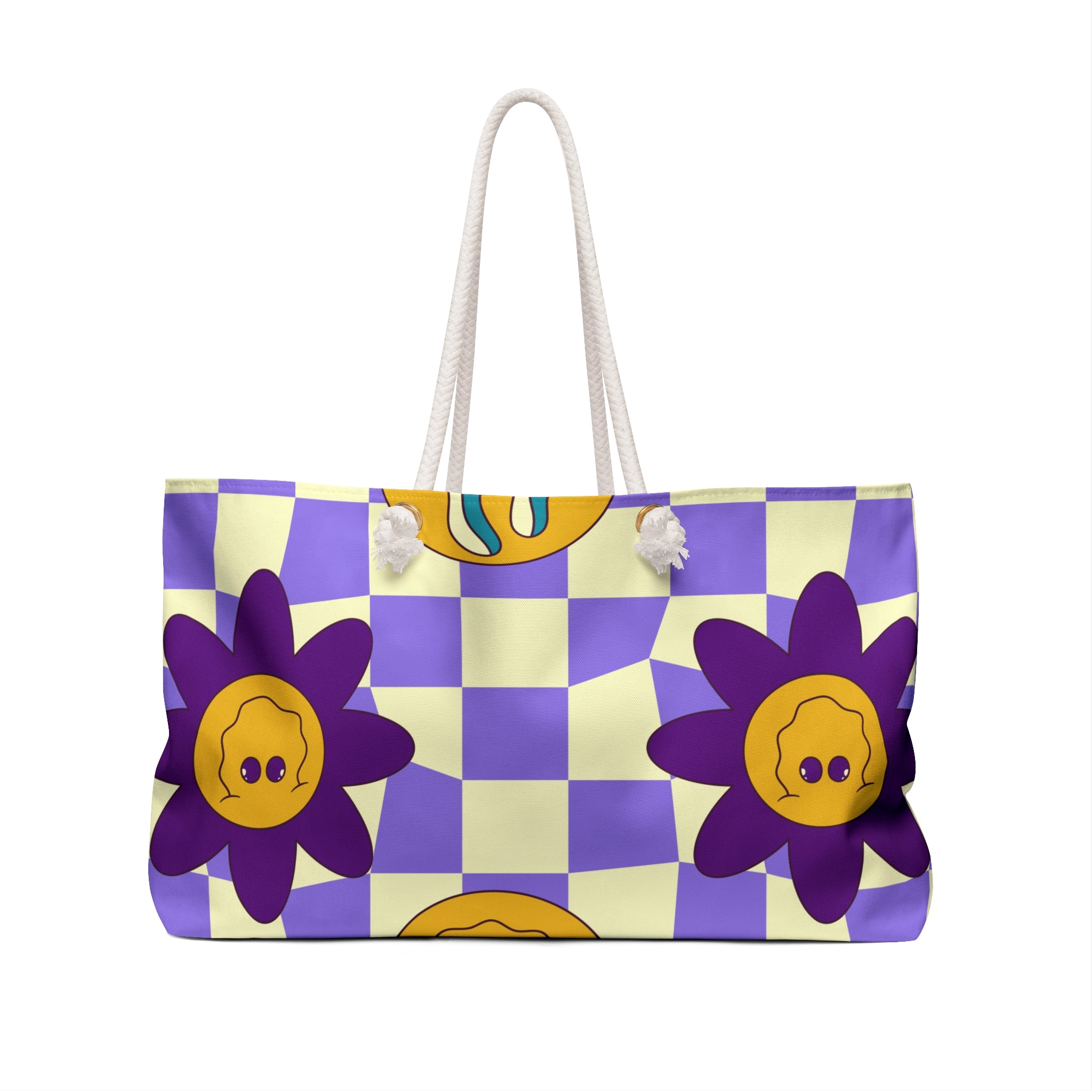 Trippy Flower Power Motifs Weekender Bag, Artsulli - Art is Long, Life is Short, Bags, , , , , , , 