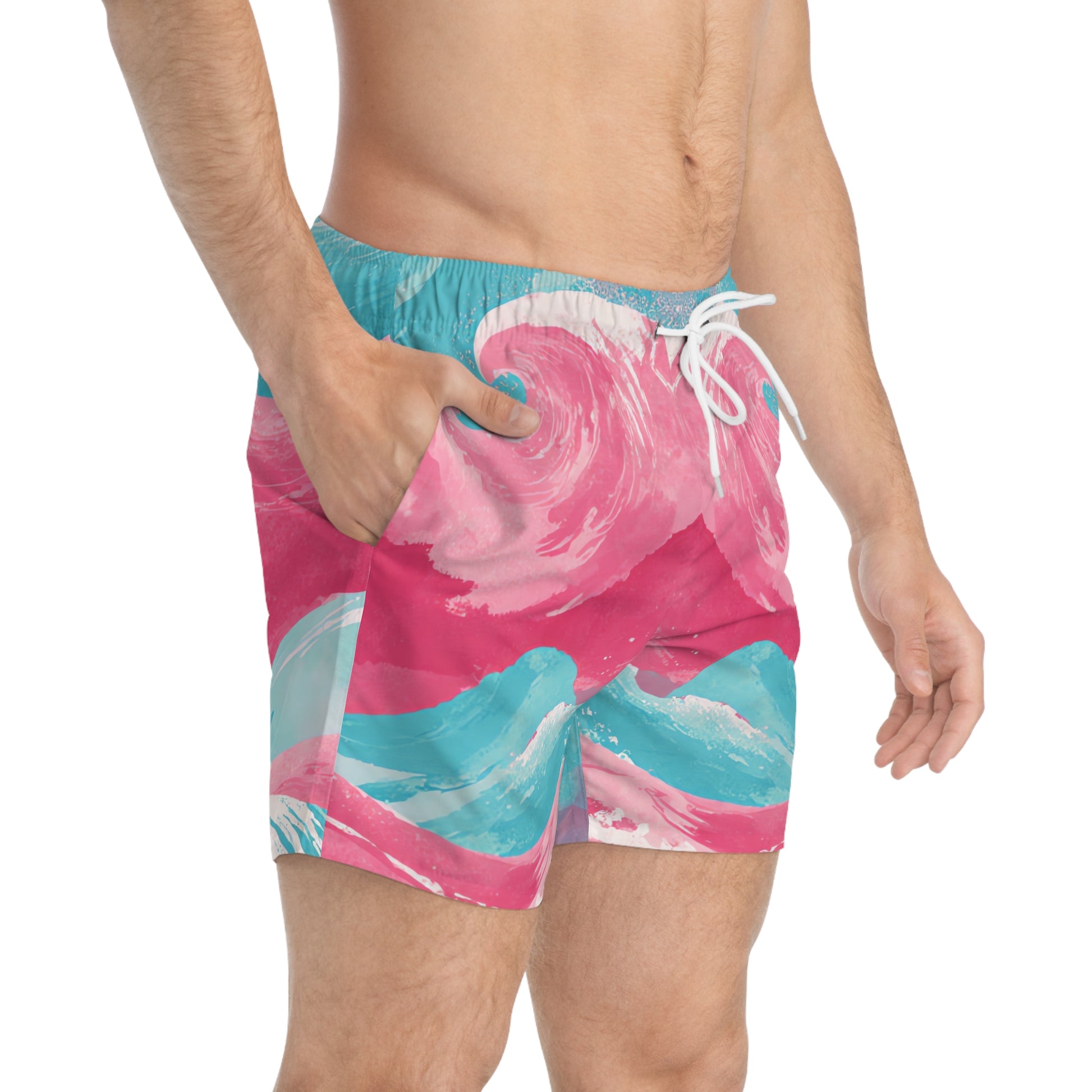 The Great Pastelwave Pink and Blue Swim Trunks (AOP), Artsulli - Art is Long, Life is Short, All Over Prints, , , , , , , 