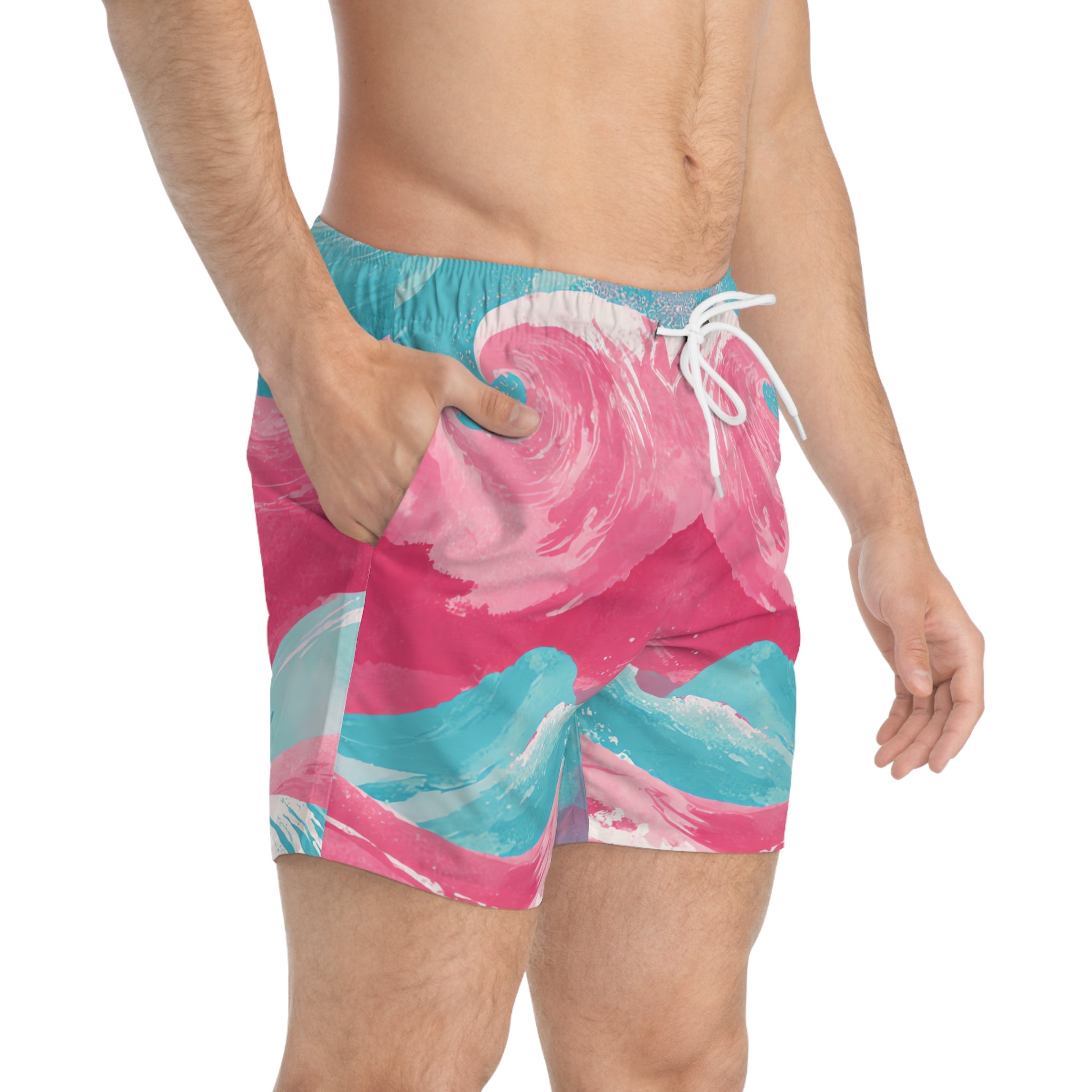 The Great Pastelwave Pink and Blue Swim Trunks (AOP), Artsulli - Art is Long, Life is Short, All Over Prints, , , , , , , 