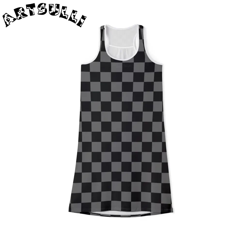 8K Void Surfer Women's Racerback Dress (AOP), Artsulli - Art is Long, Life is Short, Tank Top, Size, XS, Color, White, , , 17024114087743660322