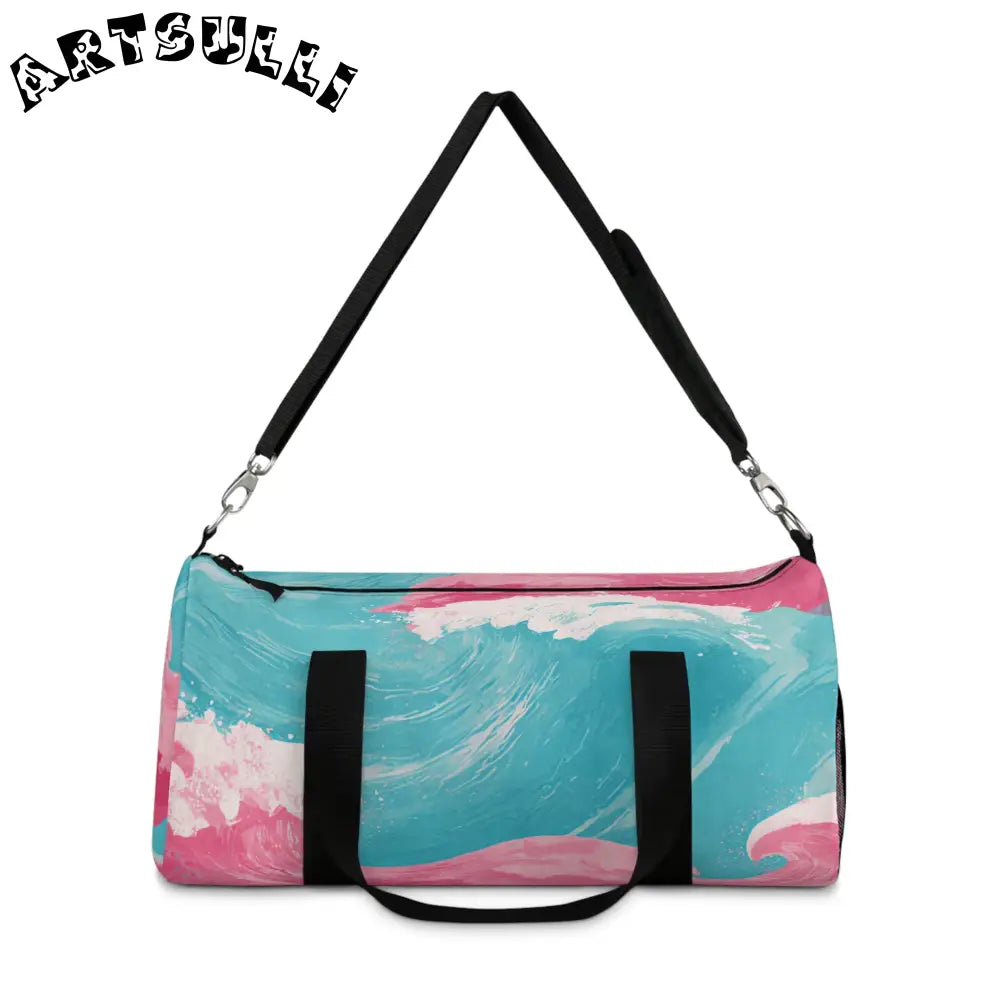 JAKKOUTTHEBXX The Great Pastelwave II Pink and Blue Duffel Bag