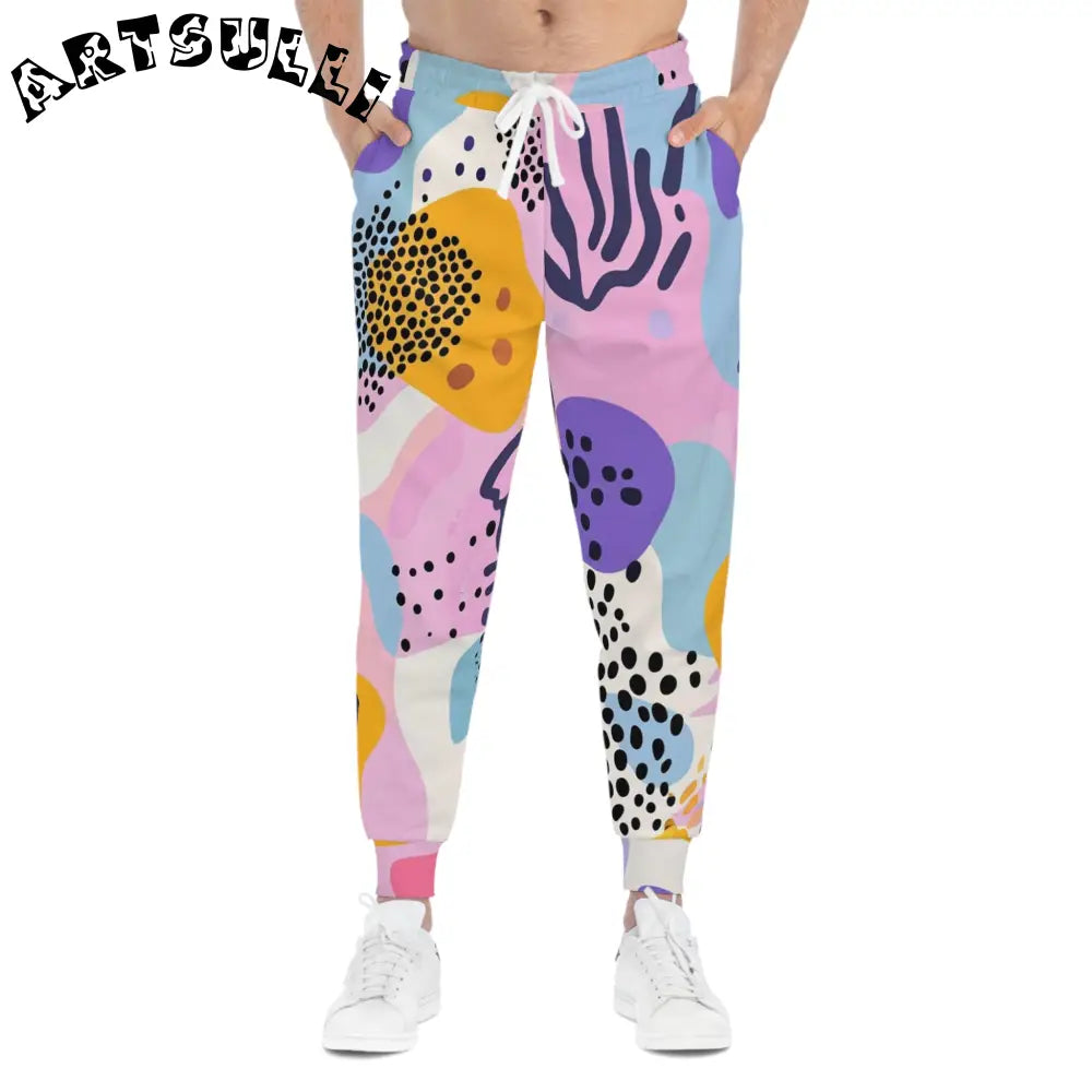 JAKKOUTTHEBXX Colorful Abstract Dots and Shapes II Athletic Joggers