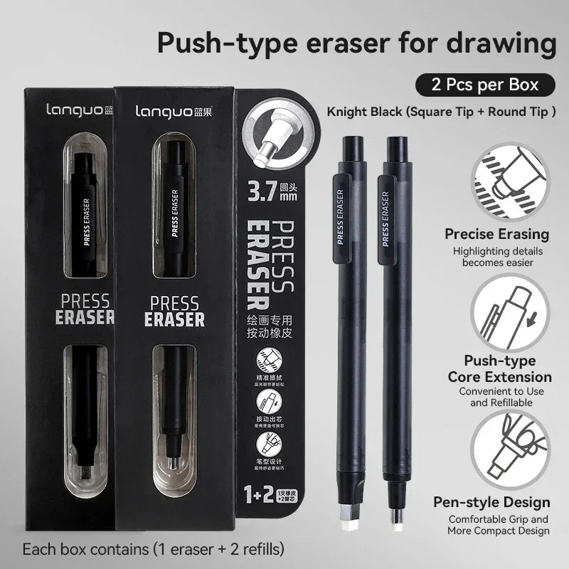 Buy The Best By Artsulli - Art is Long Life Short - Eraser Mechanical Rubber Refillable Pen Sketch Drawing Press Retractable Pencil