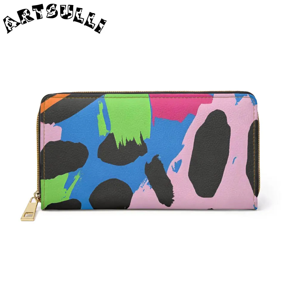 90s Neon Zipper Wallet, Artsulli - Art is Long, Life is Short, Accessories, Size, One size, Color, White, , , 31652105456467512847