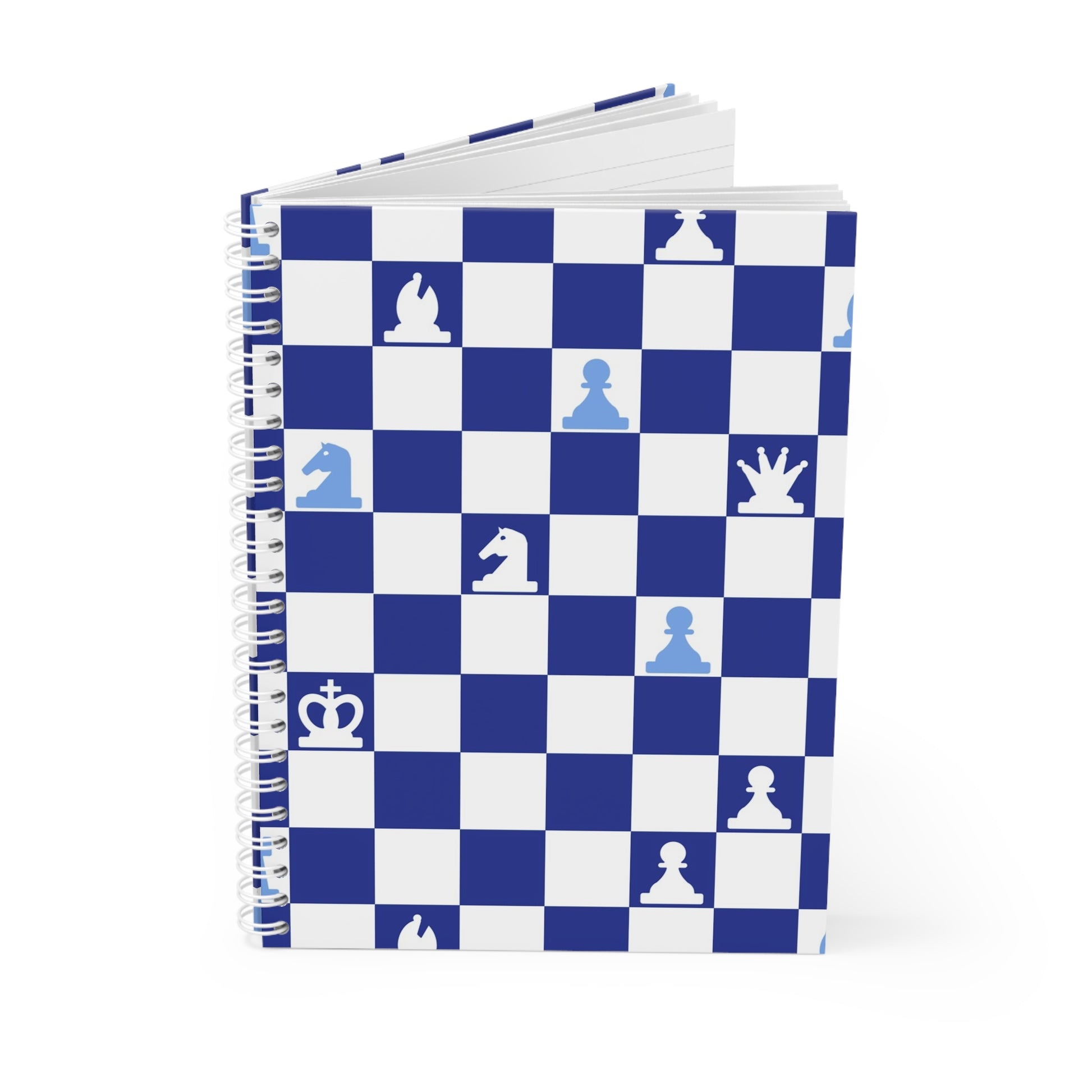 Chessboard Navy Blue Spiral Notebook, Artsulli - Art is Long, Life is Short, Paper products, , , , , , , 