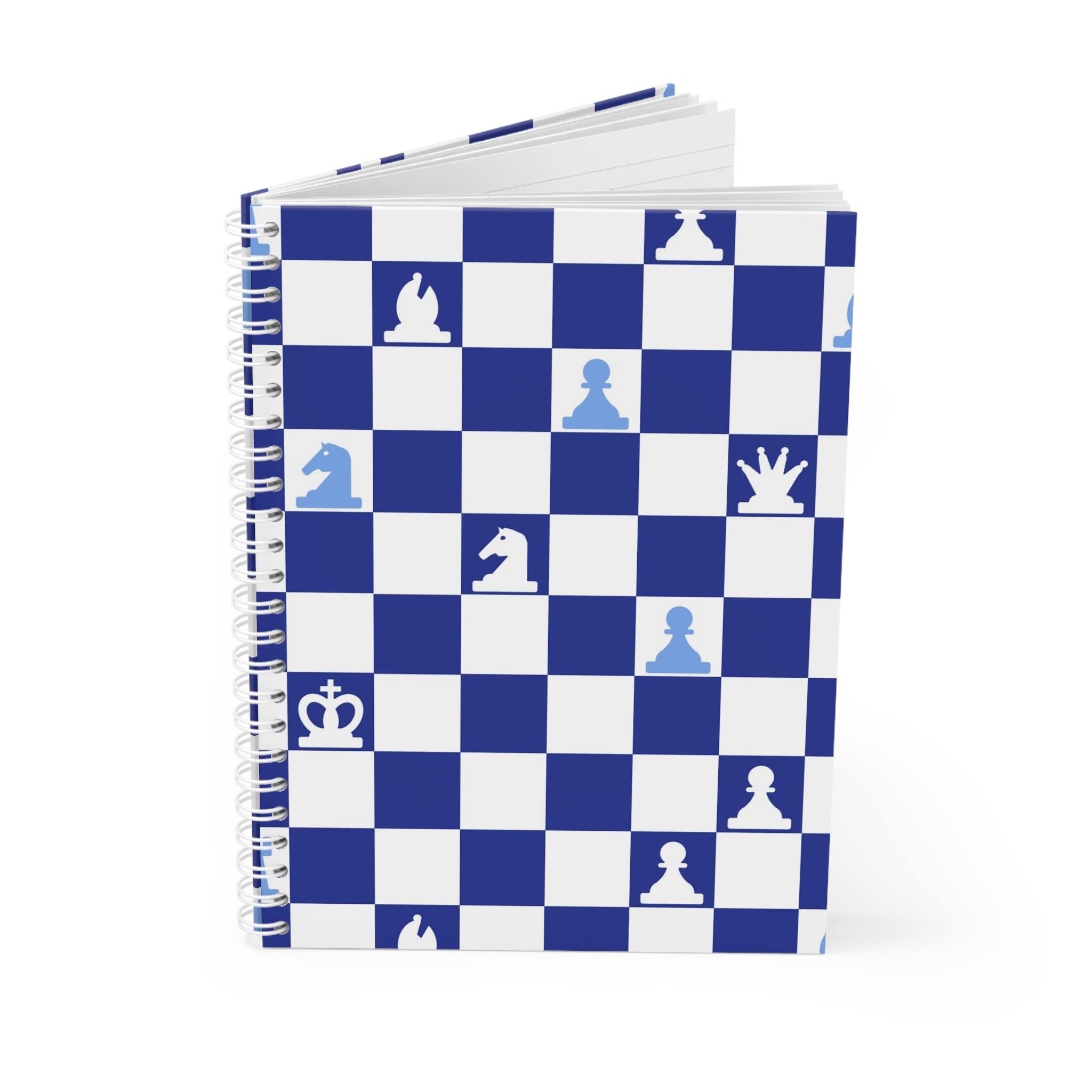 Chessboard Navy Blue Spiral Notebook, Artsulli - Art is Long, Life is Short, Paper products, , , , , , , 