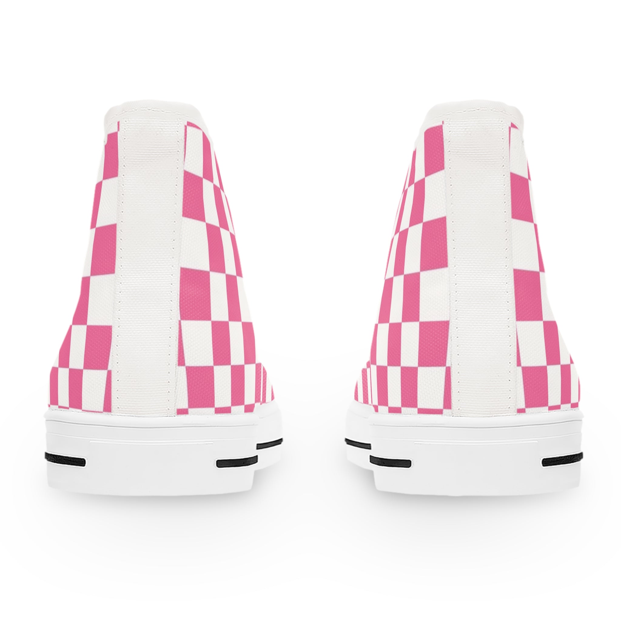 Yuyushiki Pink Check Women's High Top Sneakers
