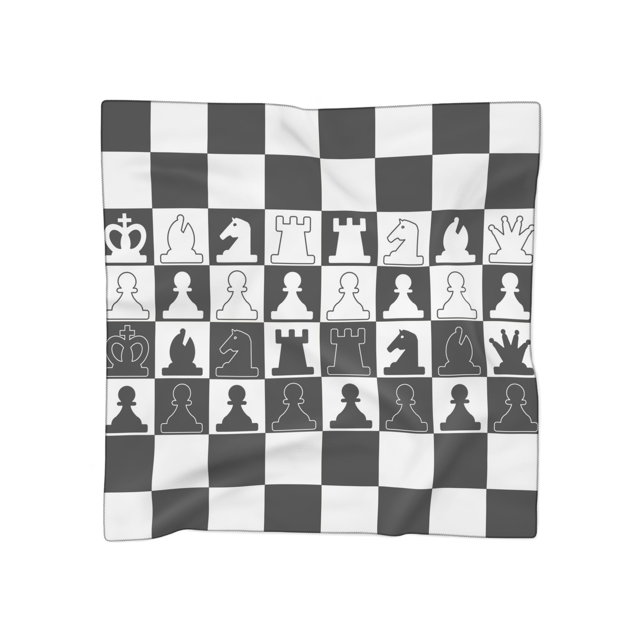 Chessboard Black and White Poly Scarf, Artsulli - Art is Long, Life is Short, Accessories, Color, Poly chiffon, Size, 25" × 25", , , 17373863768118878337