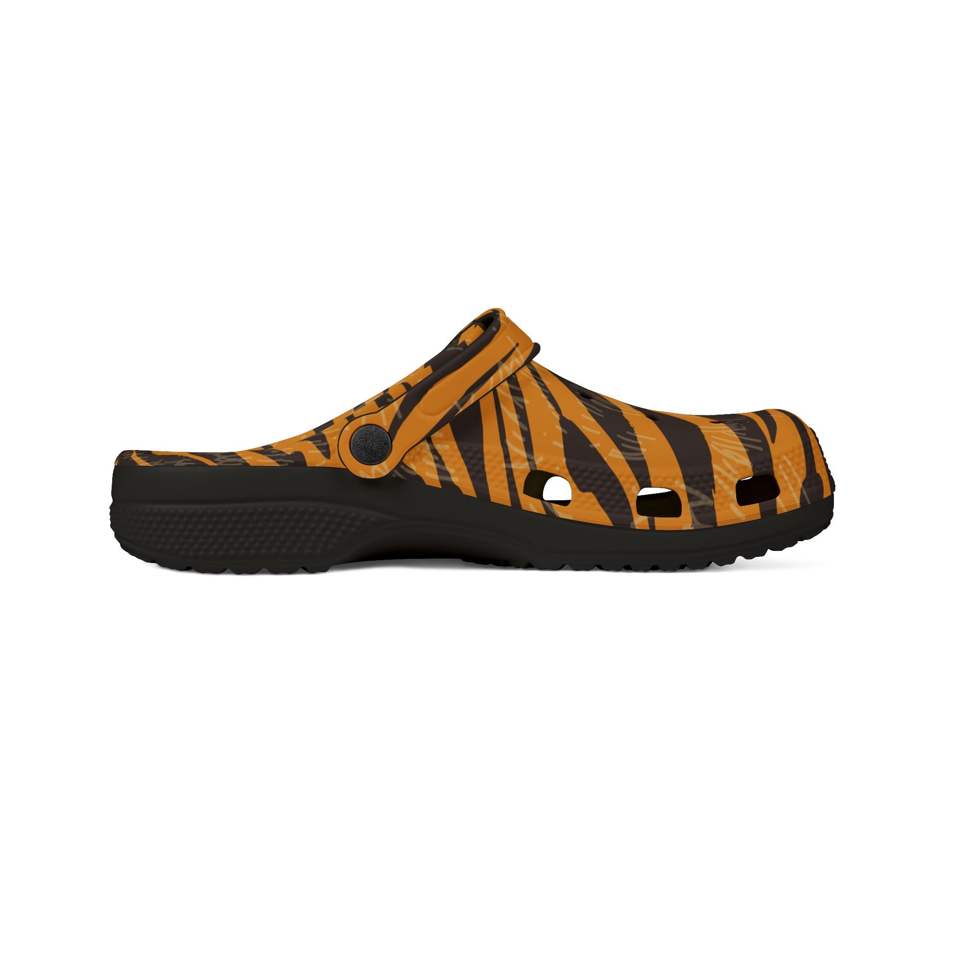 Tiger Scratches Orange and Black EVA Foam Rubber Shoes (AOP), Artsulli - Art is Long, Life is Short, Shoes, , , , , , , 