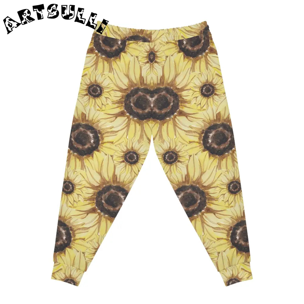JAKKOUTTHEBXX Retro Anime Sunflower Athletic Joggers (AOP)