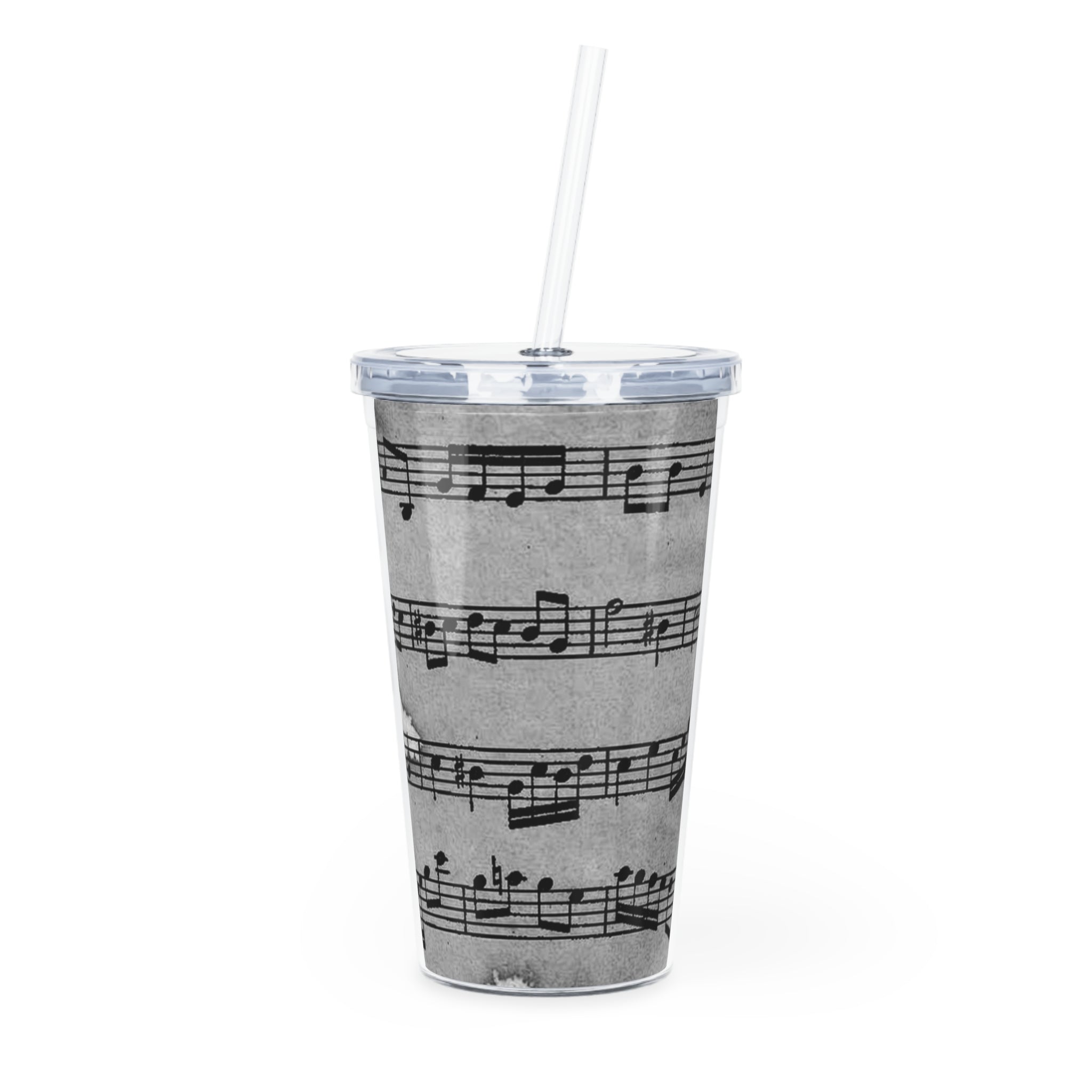 Drip Spill Type Beat Sheet Music Black Plastic Tumbler with Straw, Artsulli - Art is Long, Life is Short, Mug, Size, 20oz, Color, Transparent, , , 56004224035635909130