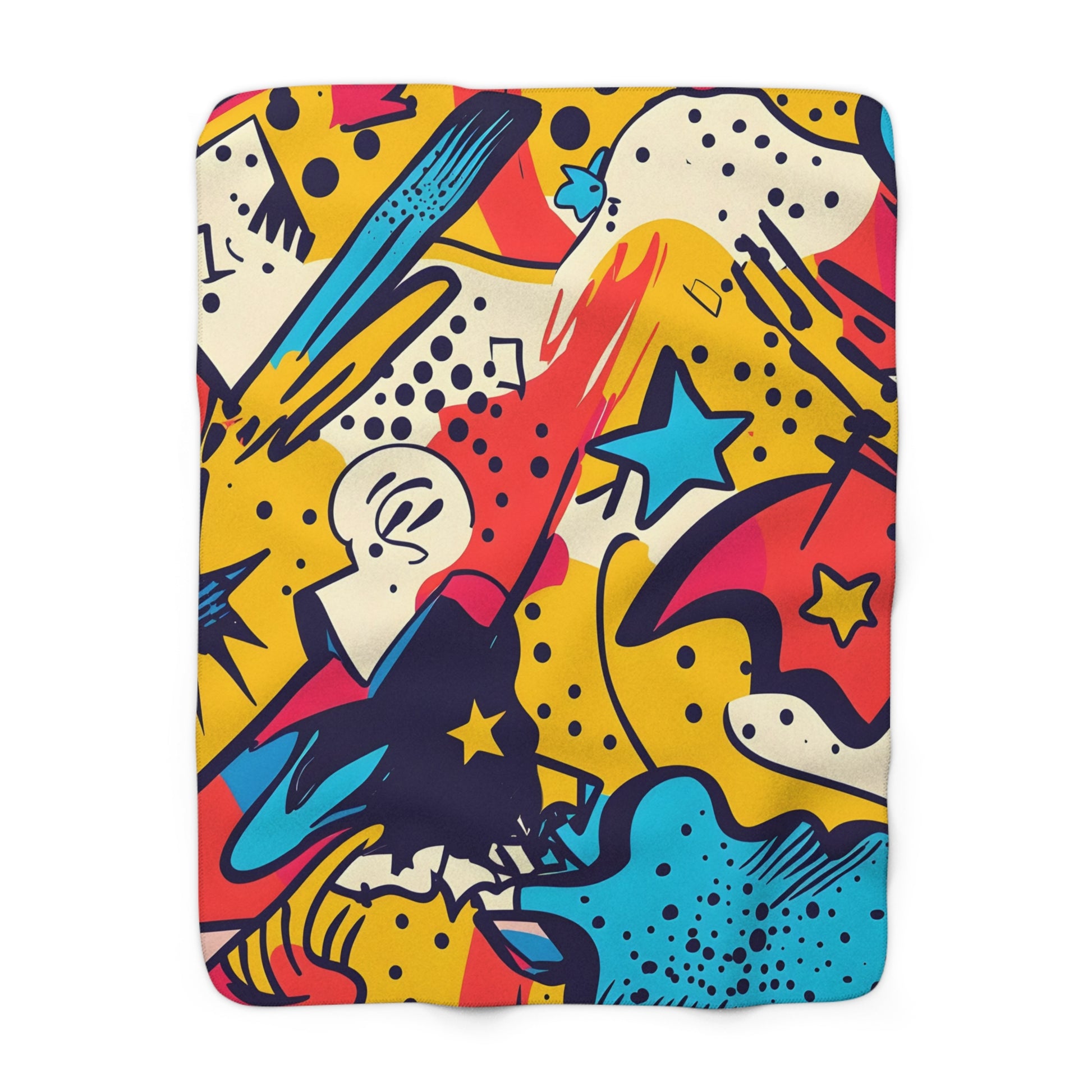 Comic x Pop Art Sherpa Fleece Blanket, Artsulli - Art is Long, Life is Short, Home Decor, Size, 50" × 60", , , , , 22256009332296029153