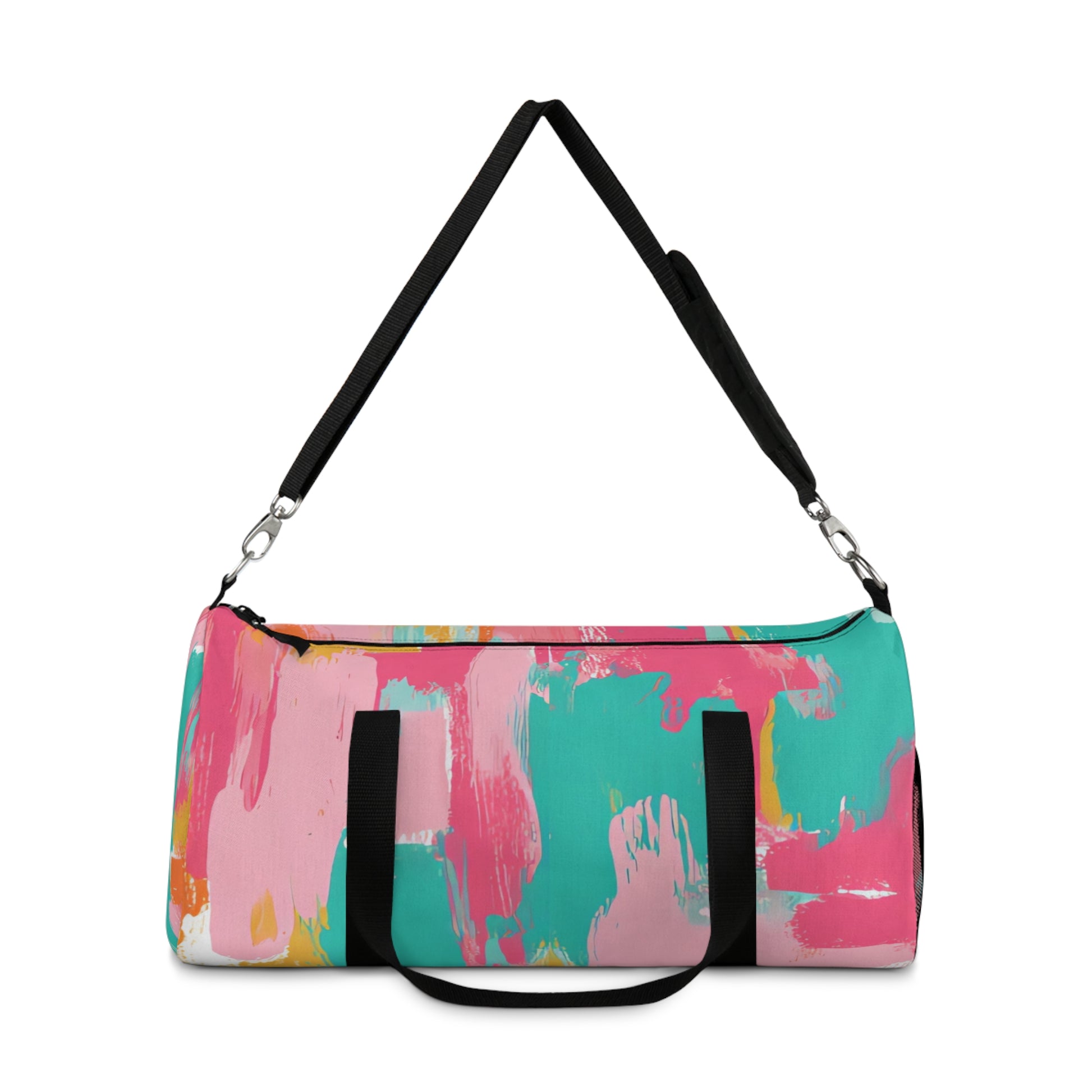 Preppy Pixel Bloom Duffel Bag, Artsulli - Art is Long, Life is Short, Bags, , , , , , , 