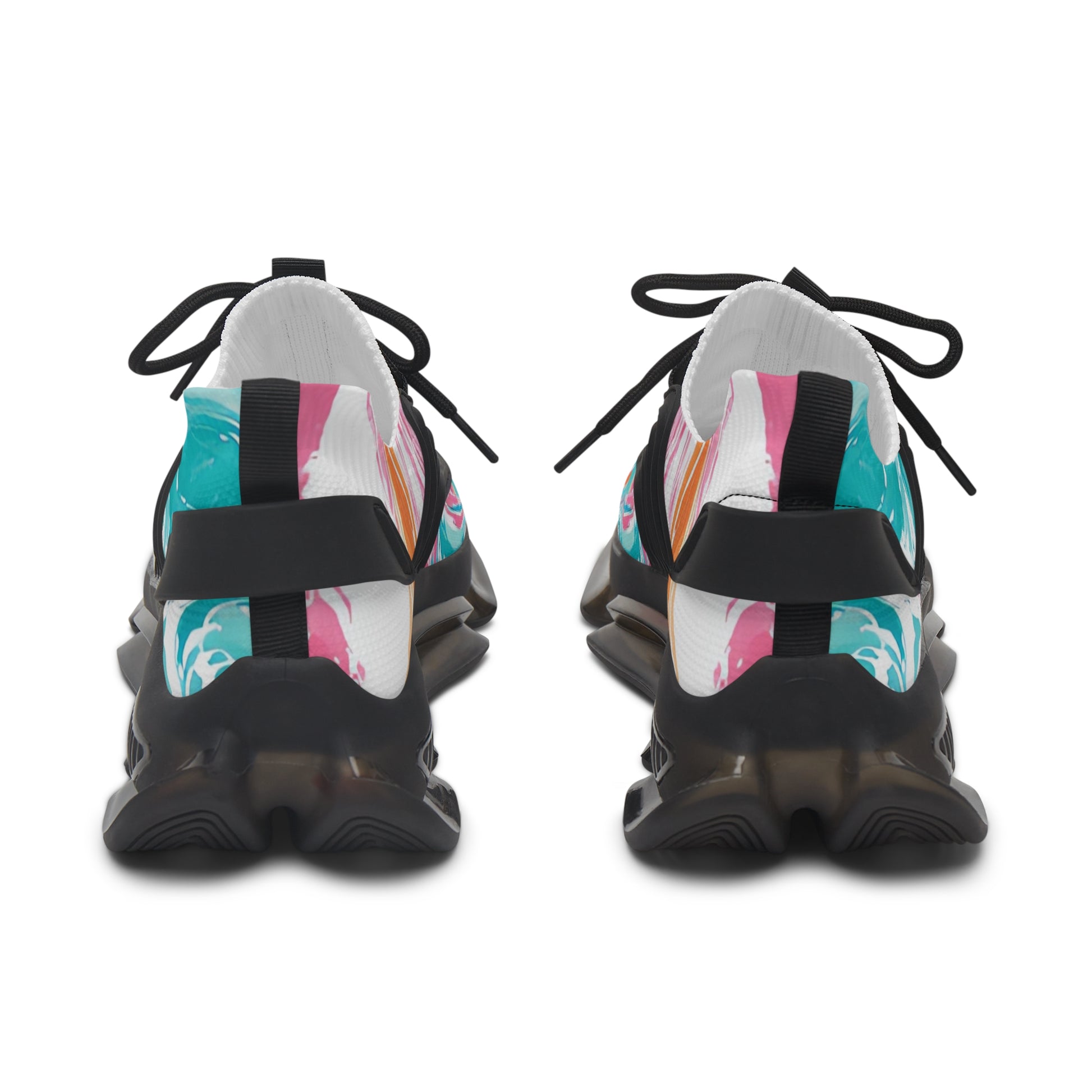 Liquid Pastel Spill Multi-Color Women's Mesh Sneakers, Artsulli - Art is Long, Life is Short, Shoes, , , , , , , 