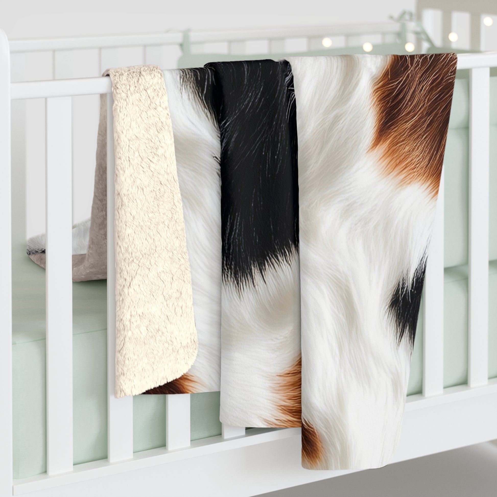 Surreal Cow Skin Sherpa Fleece Blanket, Artsulli - Art is Long, Life is Short, Home Decor, , , , , , , 