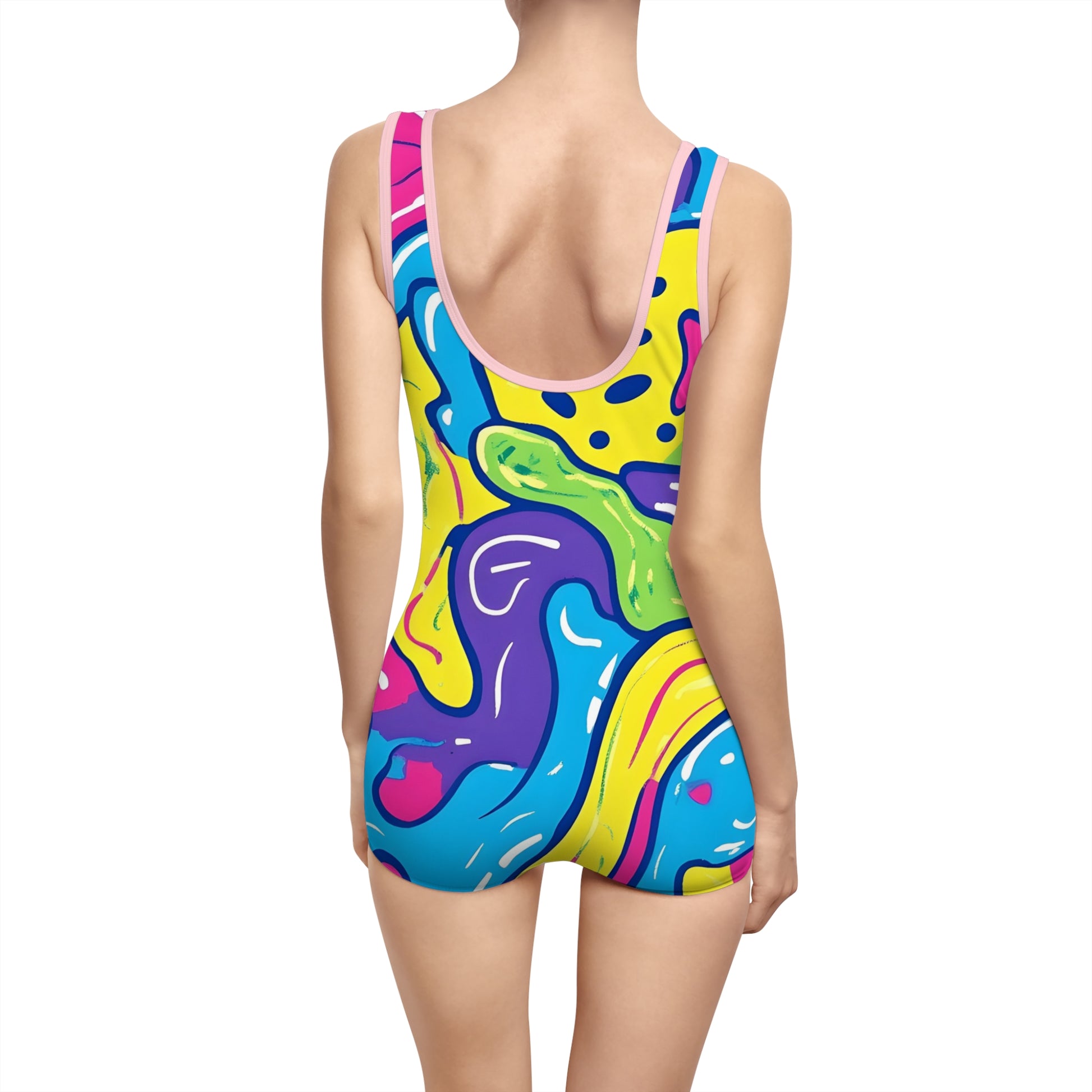 90s Trippy Slime Women's Vintage Swimsuit (AOP), Artsulli - Art is Long, Life is Short, All Over Prints, , , , , , , 