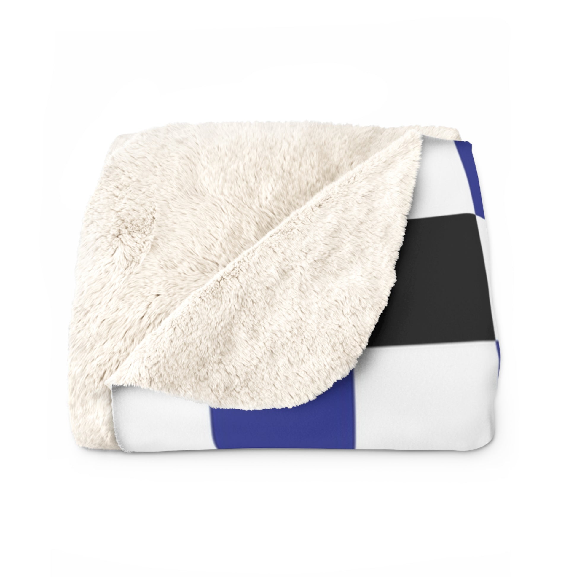 Checkerboard Blue White and Black Sherpa Fleece Blanket, Artsulli - Art is Long, Life is Short, Home Decor, , , , , , , 