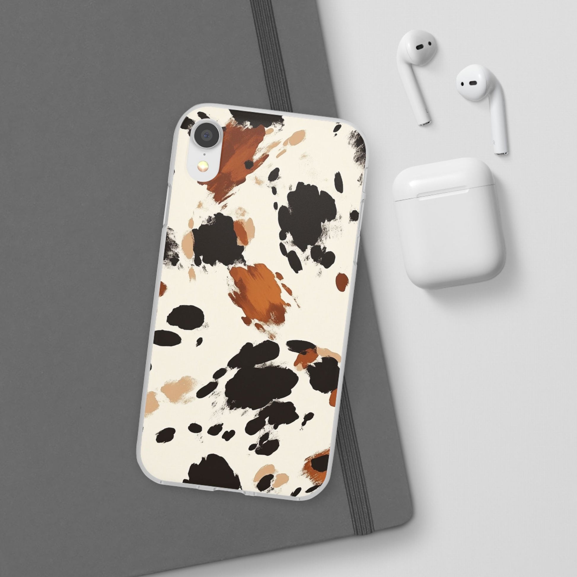 Brown Cow Print Phone Case, Artsulli - Art is Long, Life is Short, Phone Case, , , , , , , 