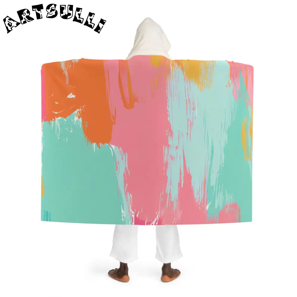 JAKKOUTTHEBXX Preppy Pixel Bloom Hooded Sherpa Fleece Blanket