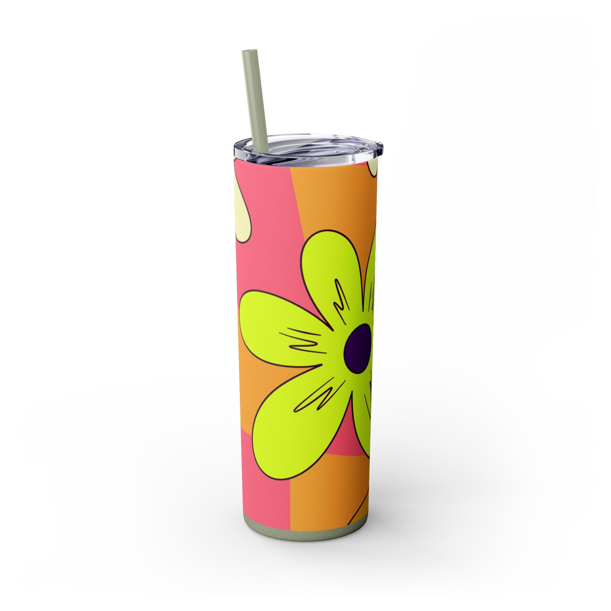 Trippy Sour Face Rave Skinny Tumbler with Straw, 20oz, Artsulli - Art is Long, Life is Short, Mug, , , , , , , 