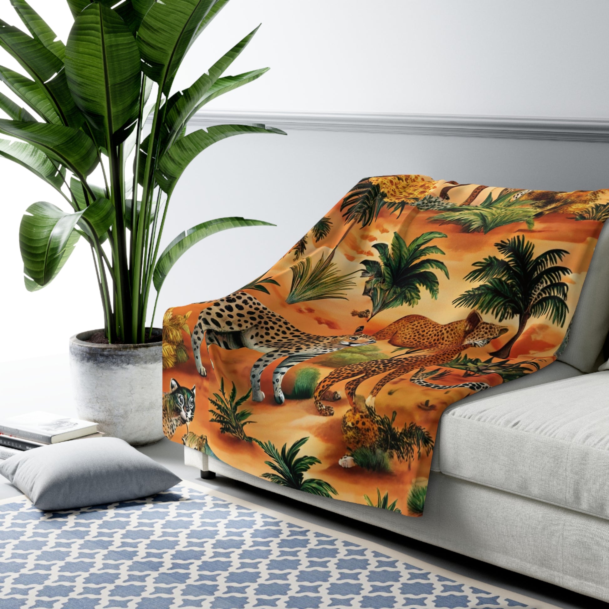 African Savannah Sherpa Fleece Blanket, Artsulli - Art is Long, Life is Short, Home Decor, , , , , , , 
